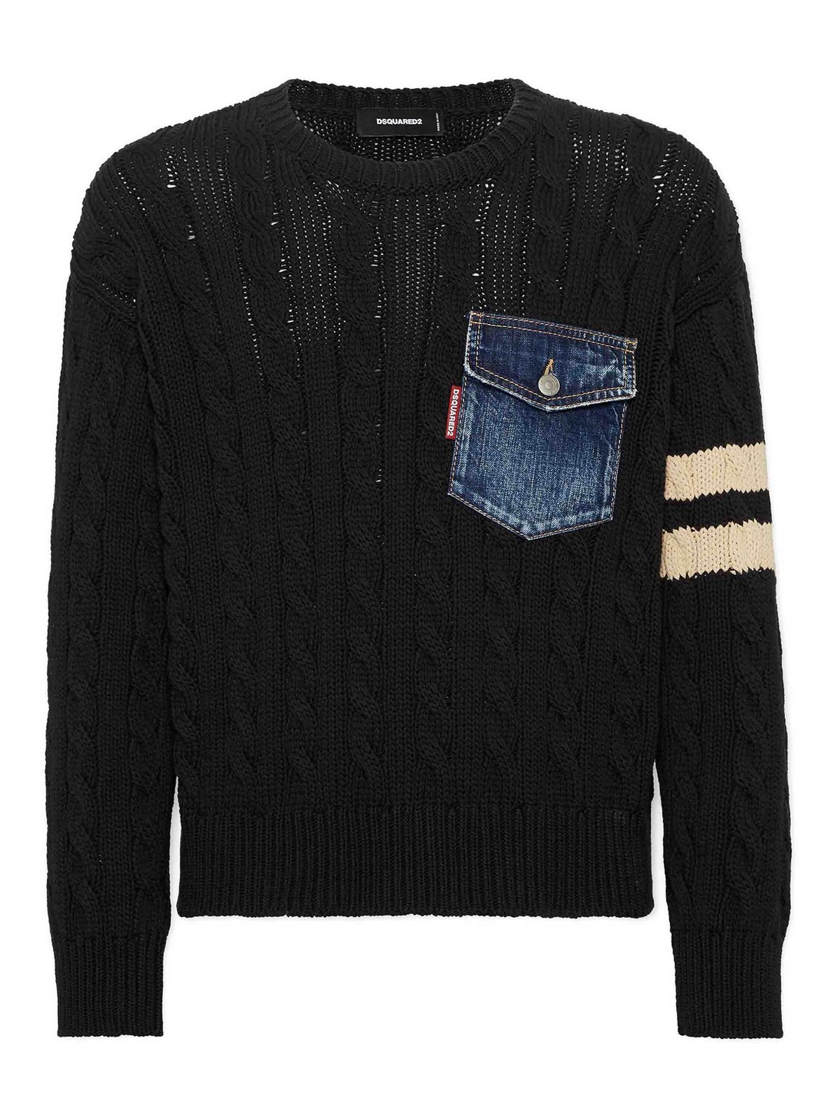 D2 Pocket Cable-Knit Jumper S74HA1504D13102962 (Dsquared2 / ニット・セーター・カーディガン ) | Dsquared2 (ディースクエアード)