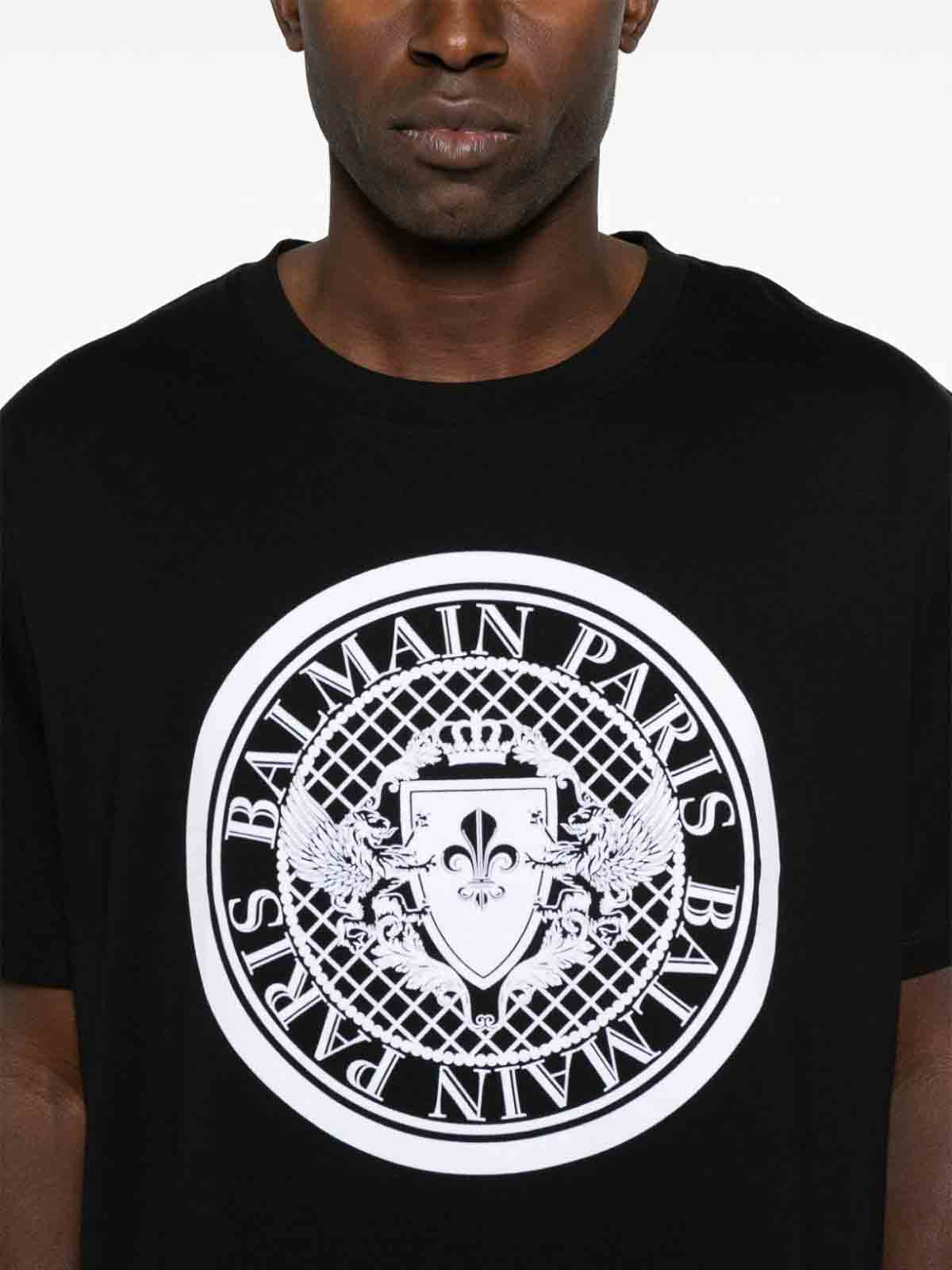 Printed T-shirt EH1EG010BB17EABNOIRBLANC (Balmain / Tシャツ・カットソー ) | Balmain (バルマン)(4)