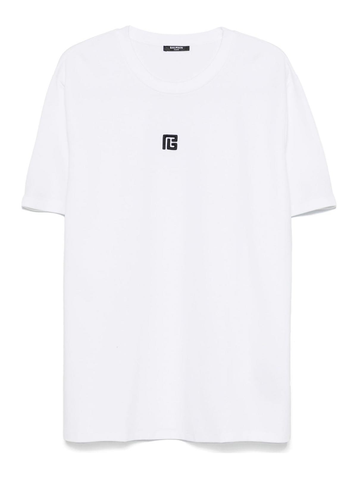 Embroidered T-shirt EH1EG010BC87GABBLANCNOIR (Balmain / Tシャツ・カットソー ) | Balmain (バルマン)