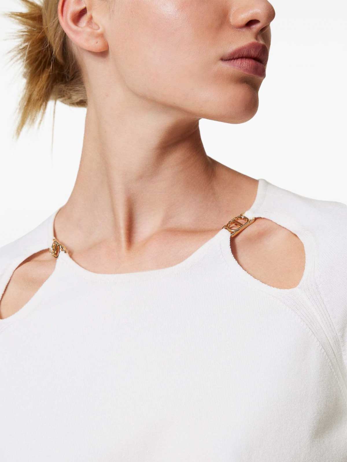 Cut-out t-shirt 251TP349000282NEVE (TWINSET / ニット・セーター・カーディガン ) | TWINSET (ツインセット)(4)