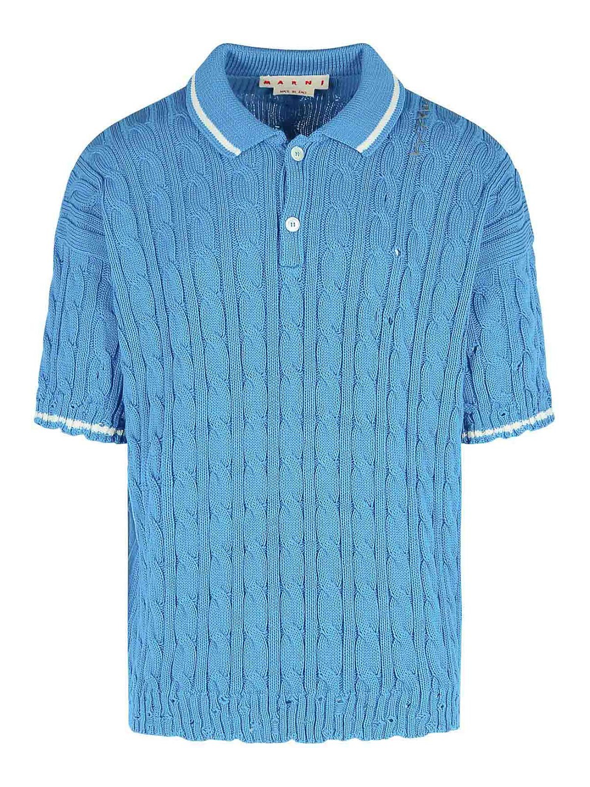 Polo Shirt In Light Blue Cotton POMG0071EQUFC65600B52 (Marni / ポロシャツ ) | Marni (マルニ)