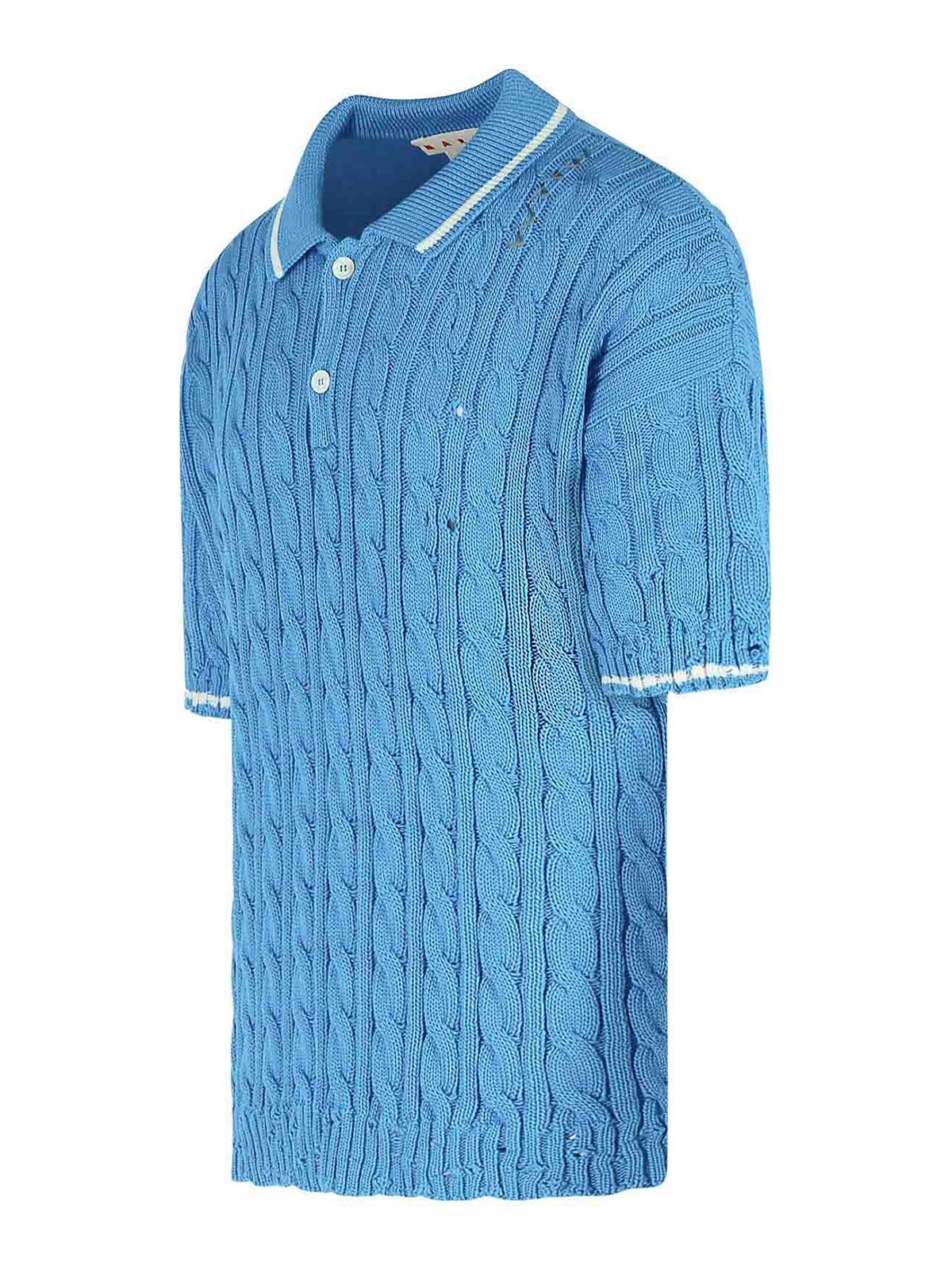 Polo Shirt In Light Blue Cotton POMG0071EQUFC65600B52 (Marni / ポロシャツ ) | Marni (マルニ)(2)