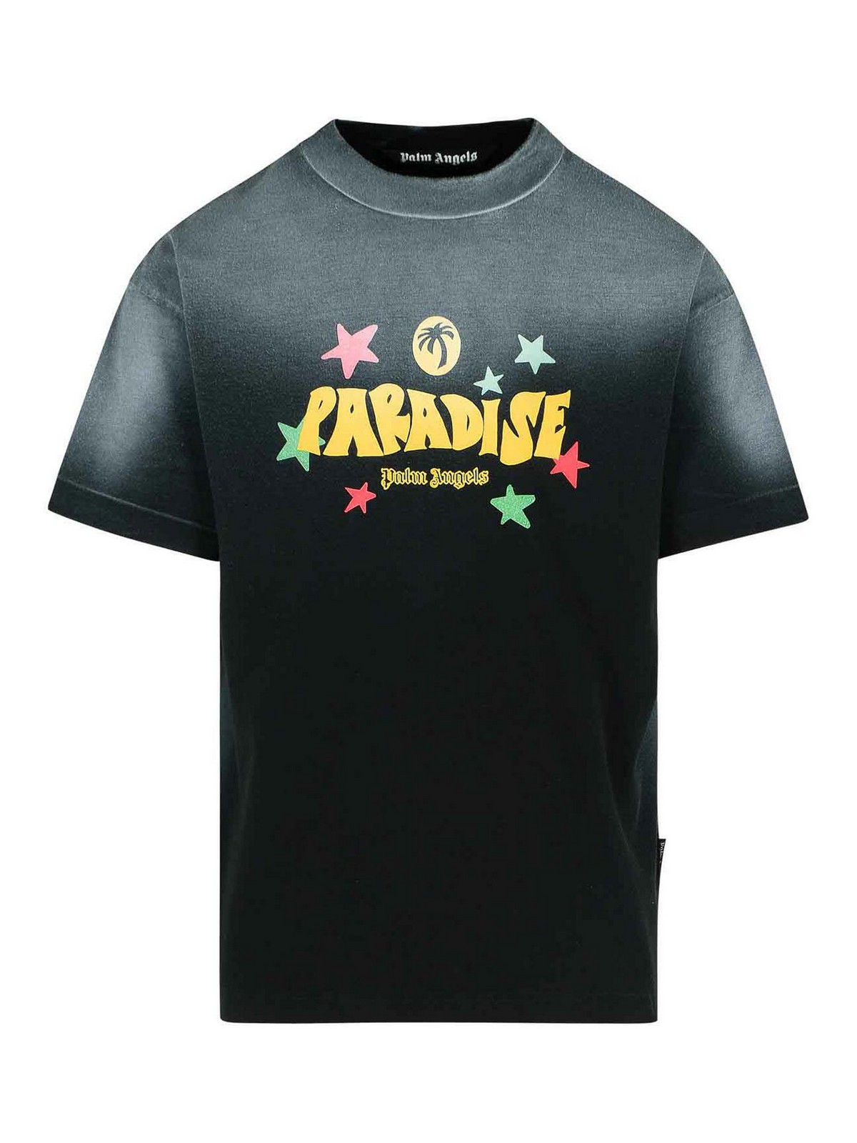 Paradise Black Cotton T-Shirt PMAA001S25JER0011018 (Palm Angels / Tシャツ・カットソー ) | Palm Angels (パームエンジェルス)