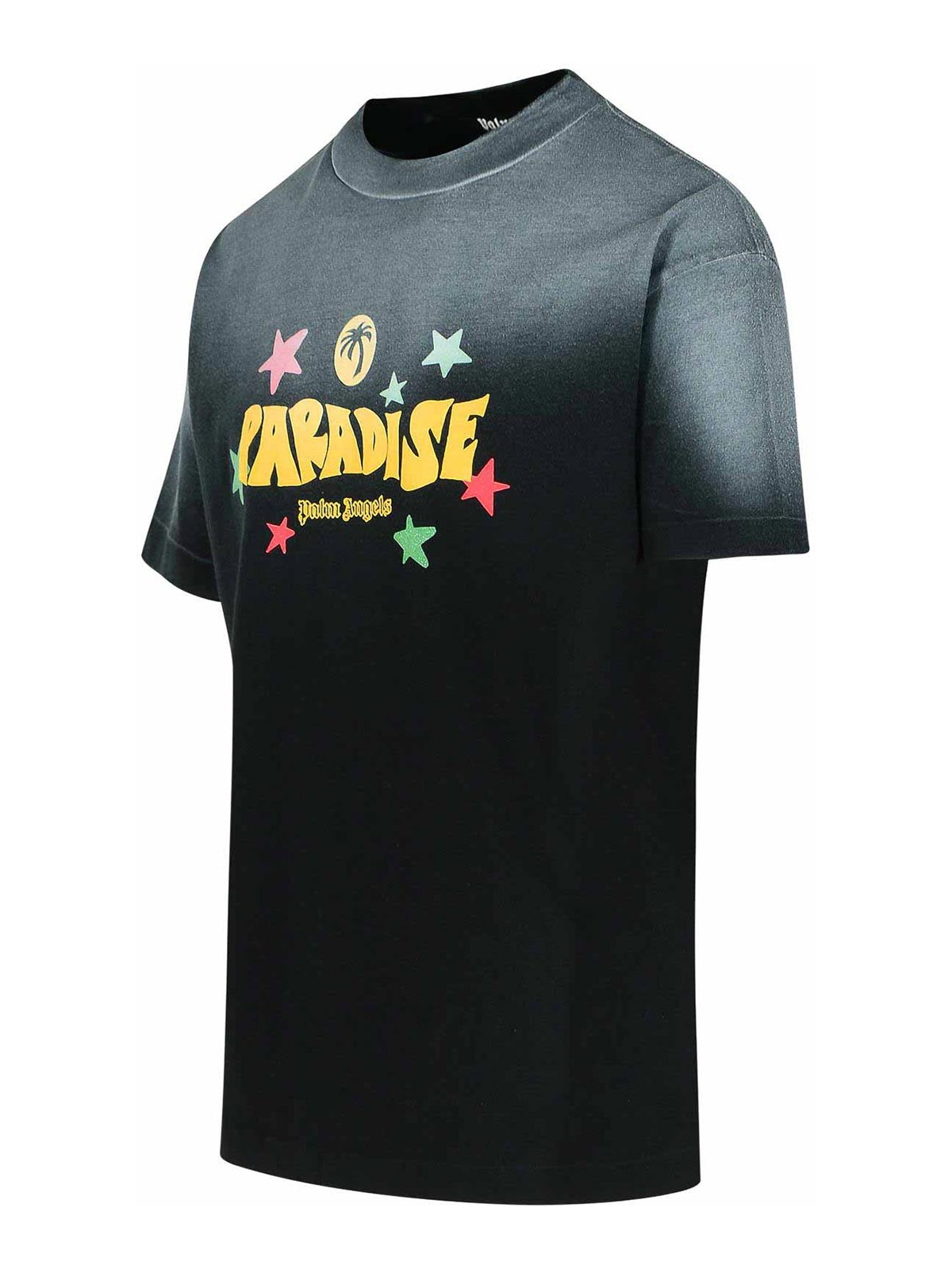 Paradise Black Cotton T-Shirt PMAA001S25JER0011018 (Palm Angels / Tシャツ・カットソー ) | Palm Angels (パームエンジェルス)(2)