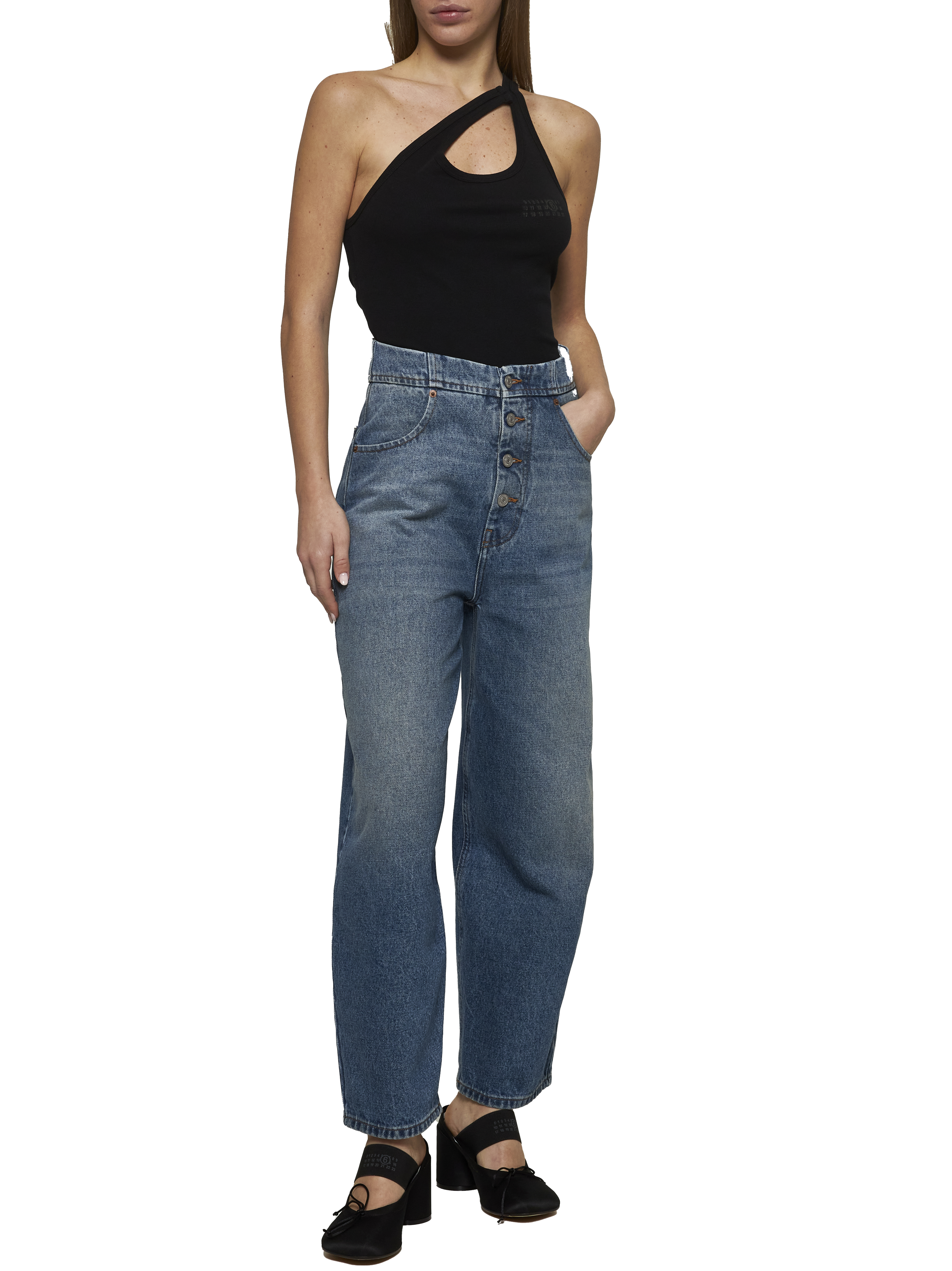 MM6 Maison Margiela Top Black S52NL0070M20054900 (MM6 Maison Margiela / タンクトップ・キャミソール ) | MM6 Maison Margiela (エムエムシックス)(1)