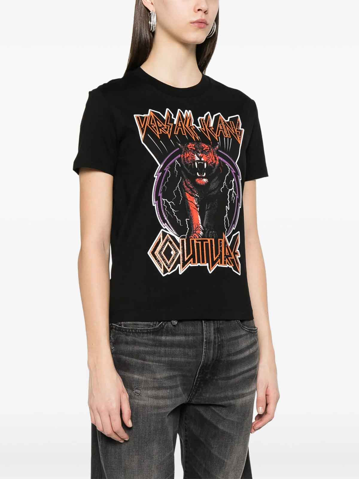 Tiger Logo Strass T-Shirt 78HAHS03CJ00S899 (VERSACE JEANS COUTURE / Tシャツ・カットソー ) | VERSACE JEANS COUTURE (ヴェルサーチェ ジーンズ クチュール)(2)