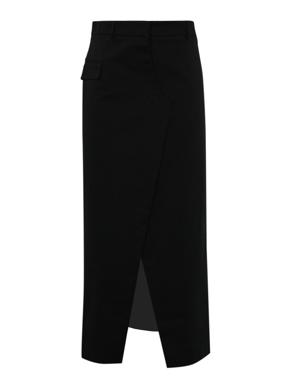 Midi Skirt With Slit In Black Cotton F5SO74Y690 (LIVIANA CONTI / スカート ) | LIVIANA CONTI (リビアナ コンティ)