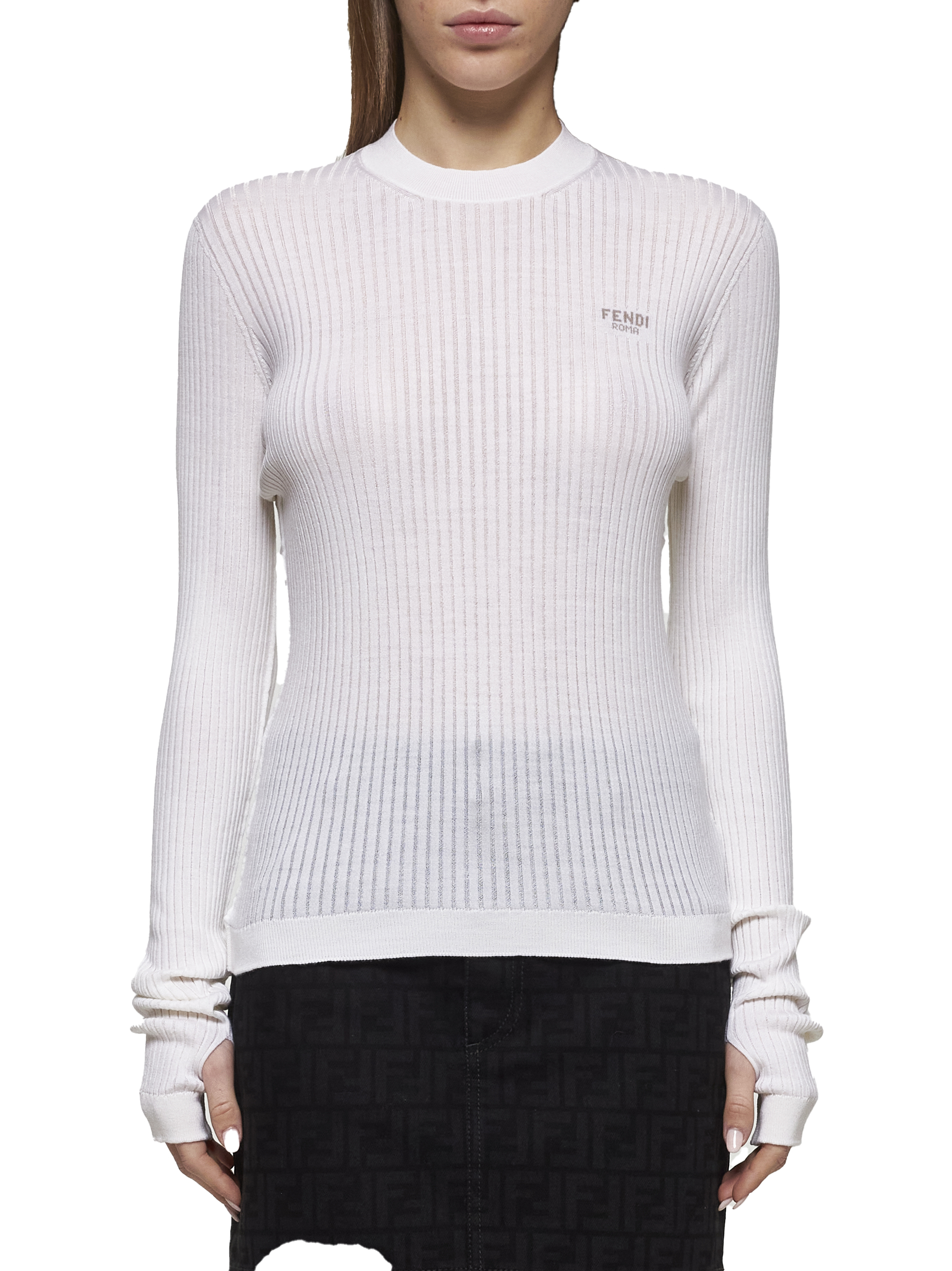 Fendi Sweaters Beige FZXD07ATPPF08QQ (FENDI / ニット・セーター・カーディガン ) | FENDI (フェンディ)(2)