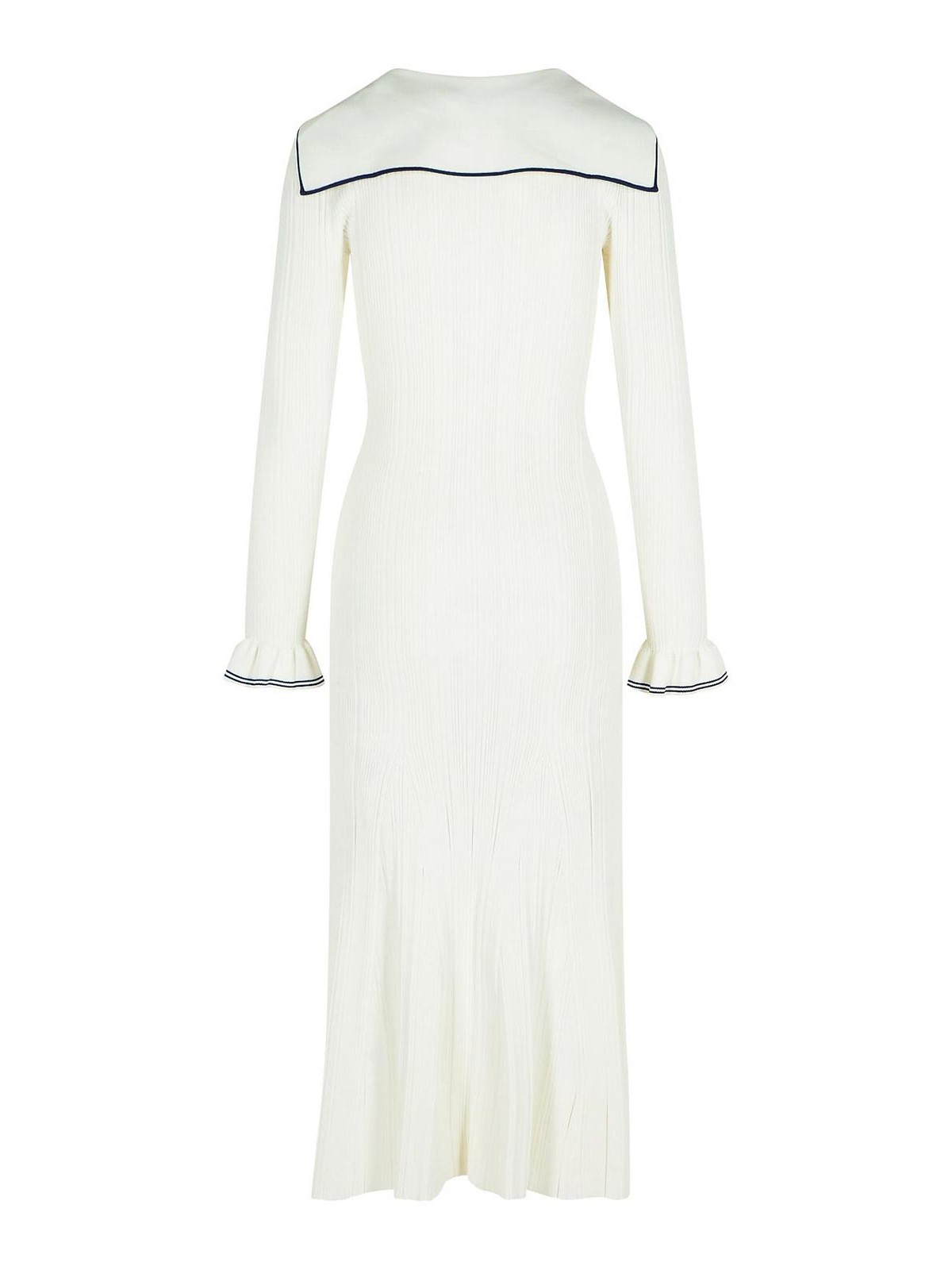 White Viscose Blend Dress SS25024MW (self-portrait / ワンピース・ドレス・オールインワン ) | self-portrait (セルフ・ポートレイト)(1)