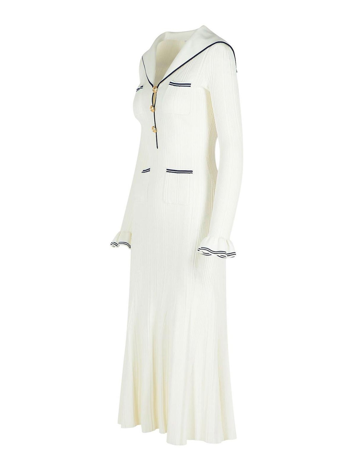 White Viscose Blend Dress SS25024MW (self-portrait / ワンピース・ドレス・オールインワン ) | self-portrait (セルフ・ポートレイト)(2)