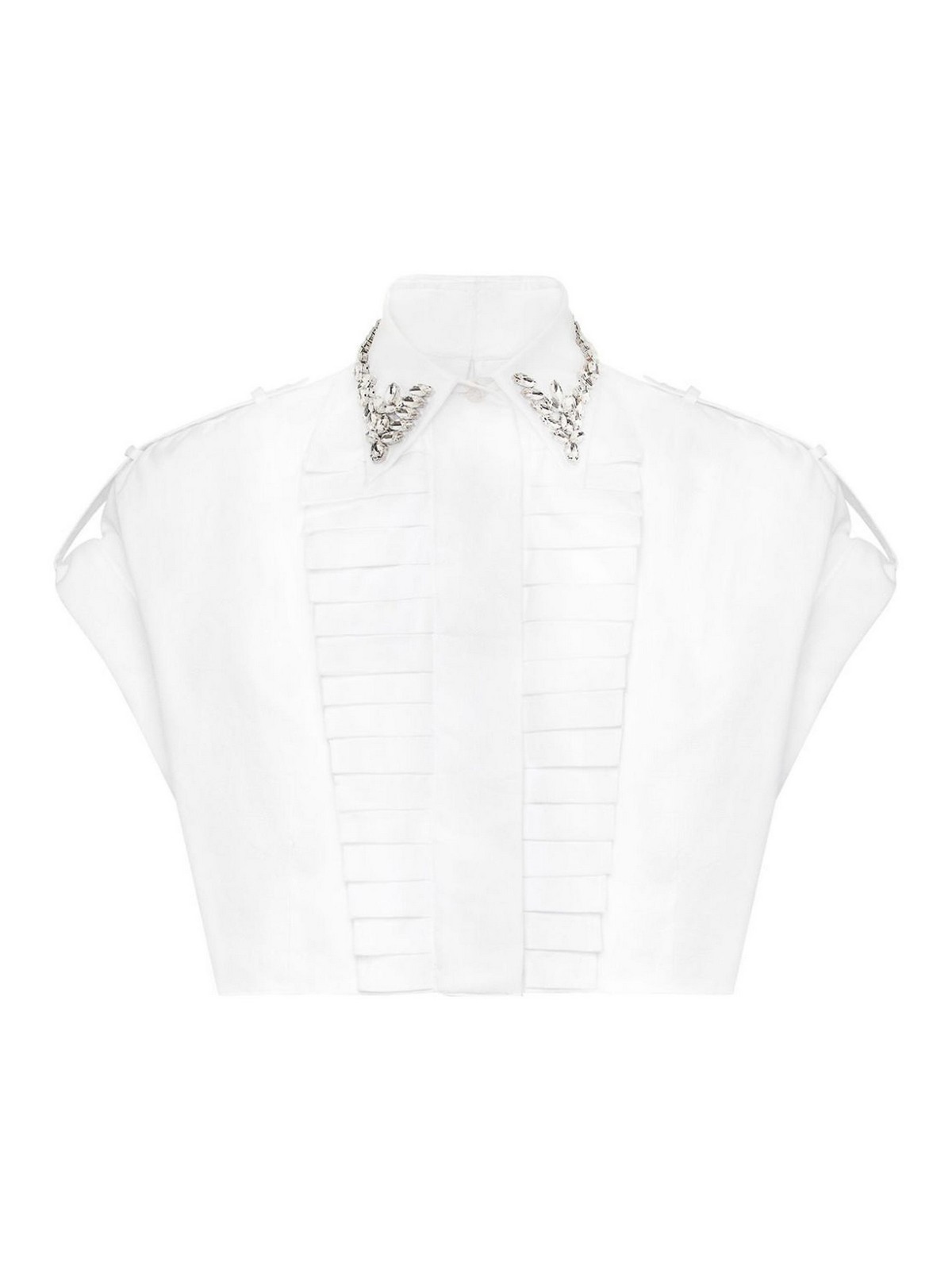 Short Sleeve Voulant Cropped Shirt SAECWRP0494PTE012N01 (PHILIPP PLEIN / シャツ・ブラウス ) | PHILIPP PLEIN (フィリップ プレイン)