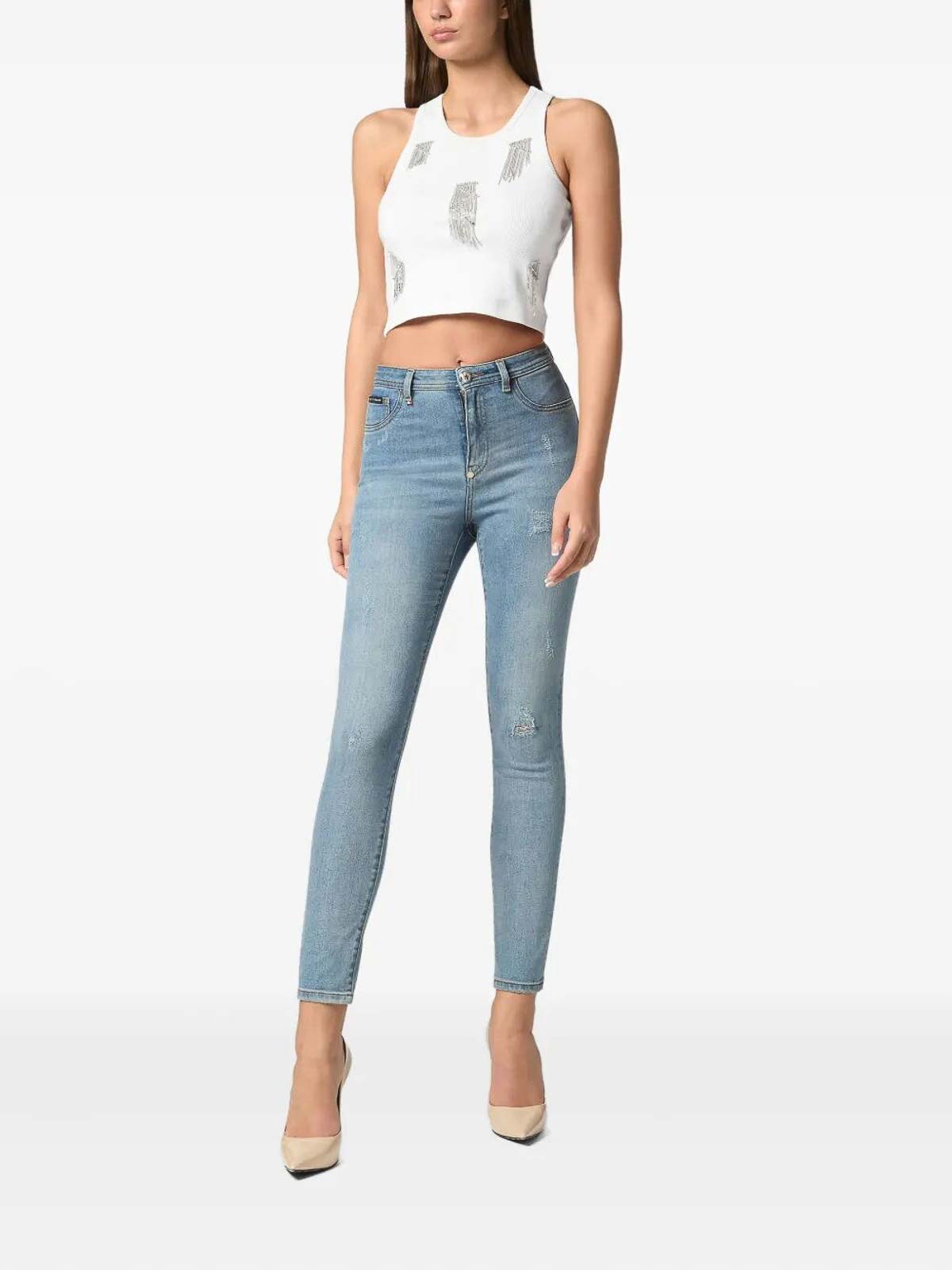 Tank Top Fringe SAECWTK3567PJY002N01 (PHILIPP PLEIN / タンクトップ・キャミソール ) | PHILIPP PLEIN (フィリップ プレイン)(1)