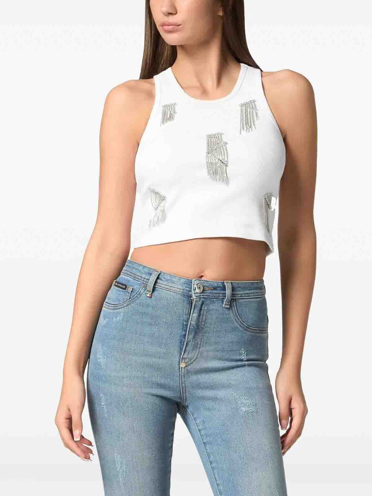 Tank Top Fringe SAECWTK3567PJY002N01 (PHILIPP PLEIN / タンクトップ・キャミソール ) | PHILIPP PLEIN (フィリップ プレイン)(3)