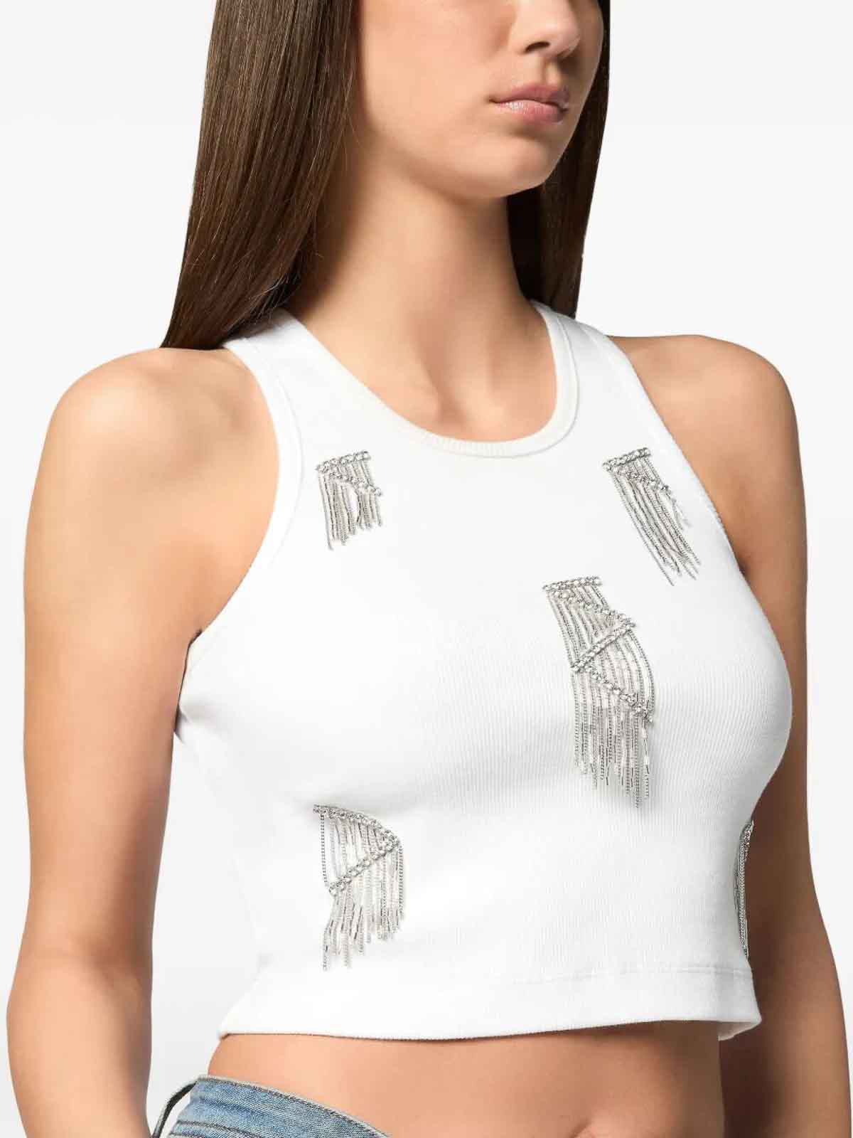 Tank Top Fringe SAECWTK3567PJY002N01 (PHILIPP PLEIN / タンクトップ・キャミソール ) | PHILIPP PLEIN (フィリップ プレイン)(4)