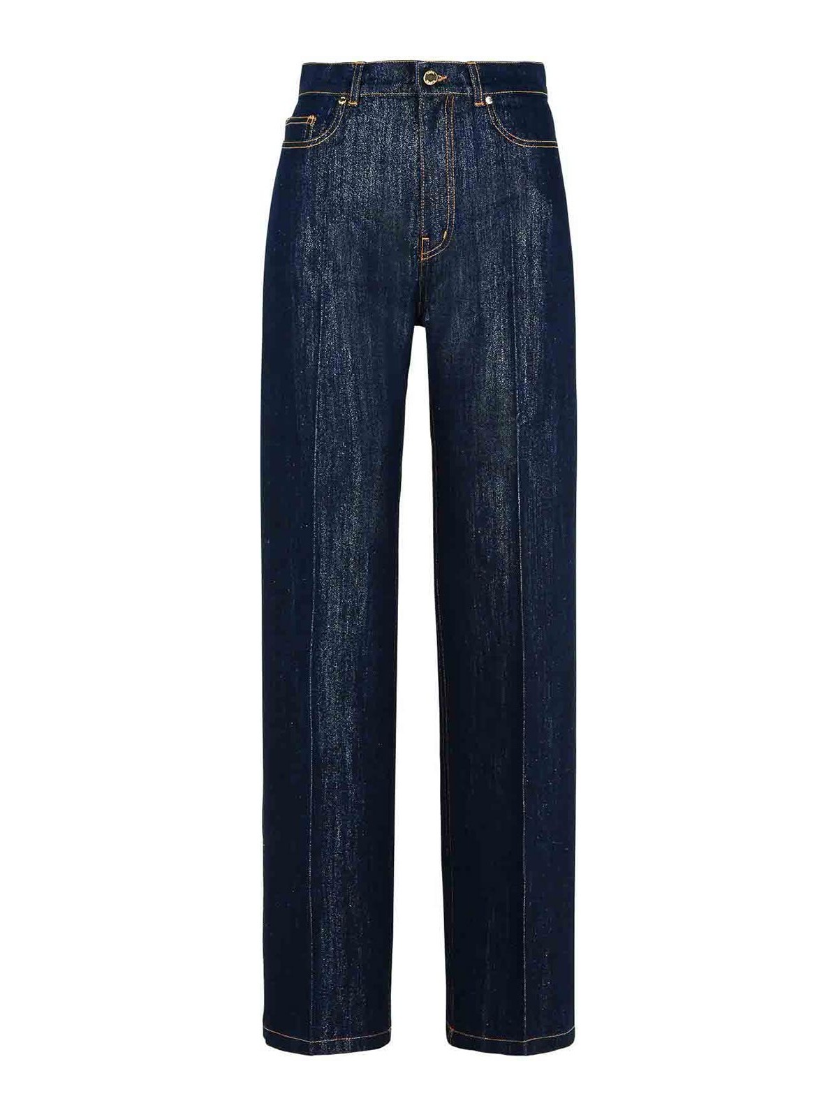 Lurex Blue Cotton Blend Jeans WF24TR22701WASHEDINDIGOSILVER (Casablanca / ジーンズ ) | Casablanca (カサブランカ)