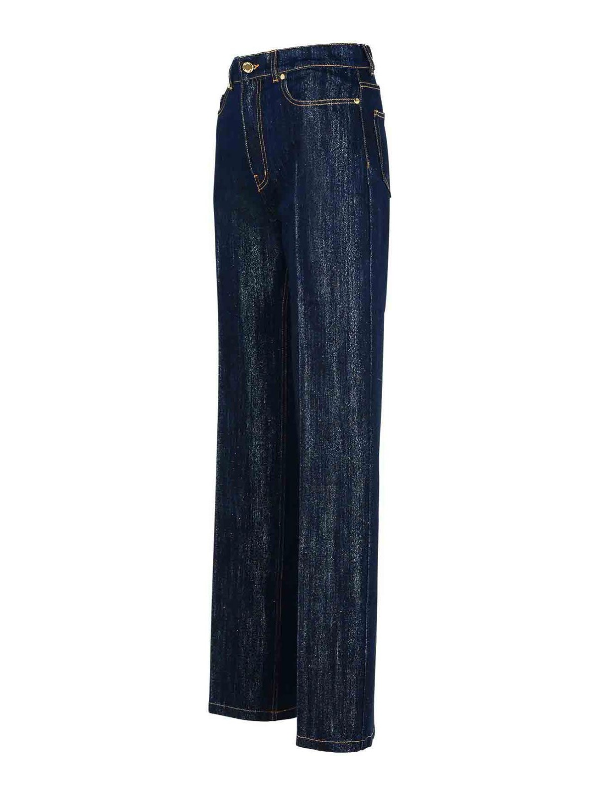 Lurex Blue Cotton Blend Jeans WF24TR22701WASHEDINDIGOSILVER (Casablanca / ジーンズ ) | Casablanca (カサブランカ)(2)
