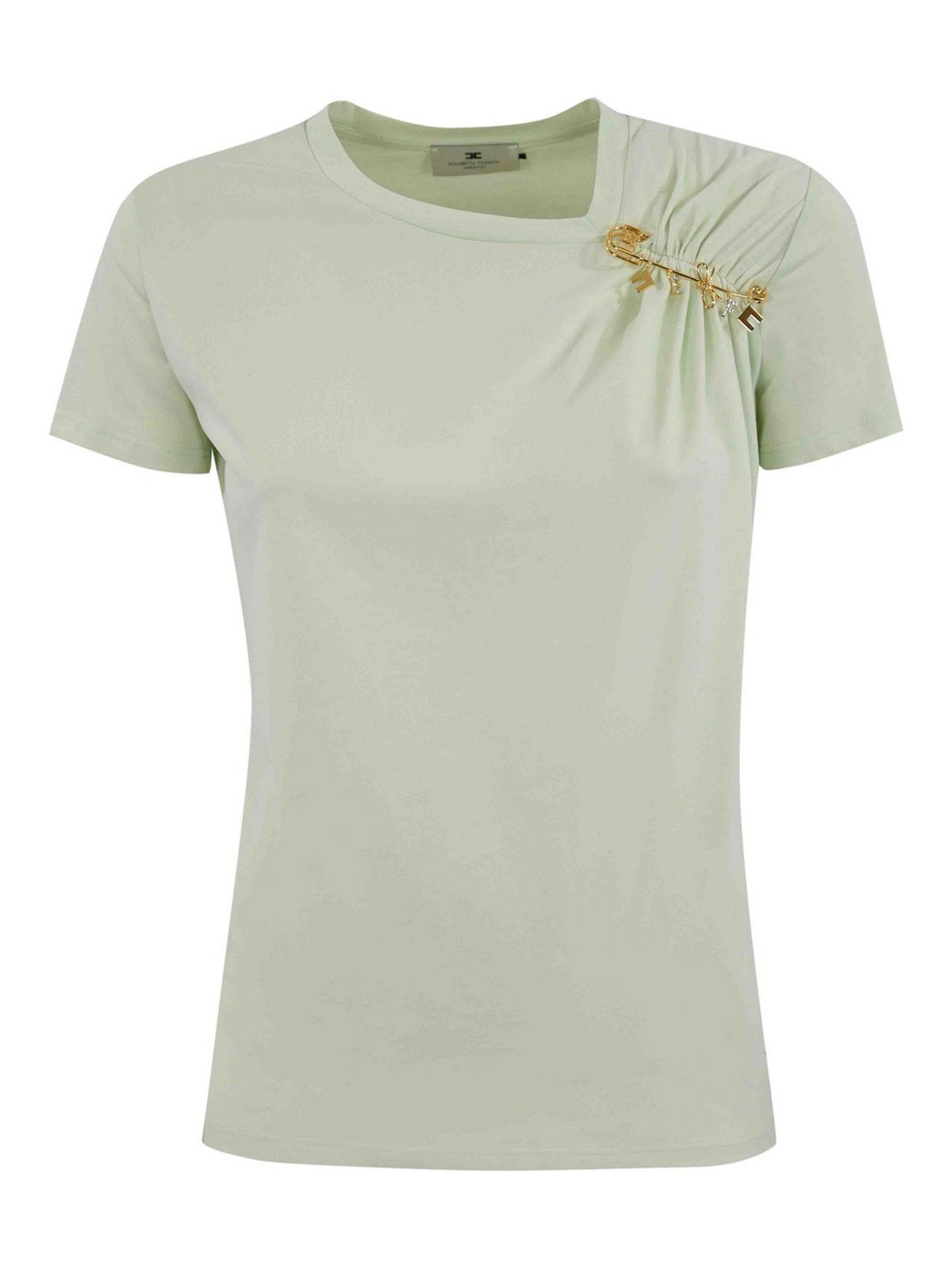 Jersey T-Shirt With Jewel Brooch MA02851E2124 (Elisabetta Franchi / Tシャツ・カットソー ) | Elisabetta Franchi (エリザベッタ フランキ)