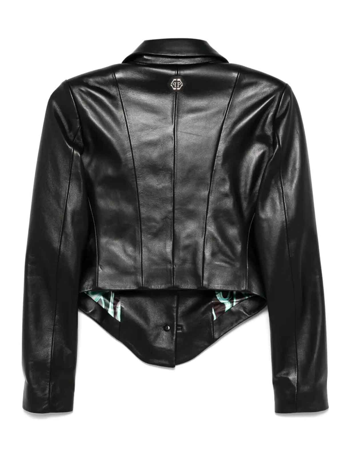 FlameLong Sleeve Vintage Leather Blazer SAECWLF0038PLE010N02 (PHILIPP PLEIN / カジュアルジャケット・ベスト ) | PHILIPP PLEIN (フィリップ プレイン)(1)