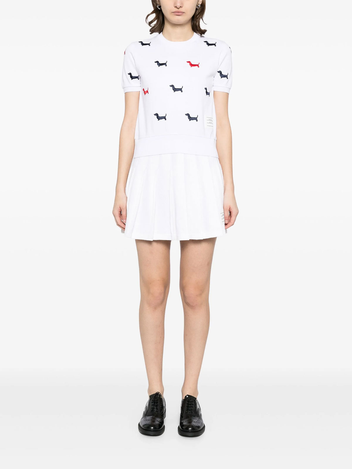Embroidered-Hector Dog Logo T-Shirt FJS206EJ0055100 (Thom Browne / Tシャツ・カットソー ) | Thom Browne (トム・ブラウン)(1)