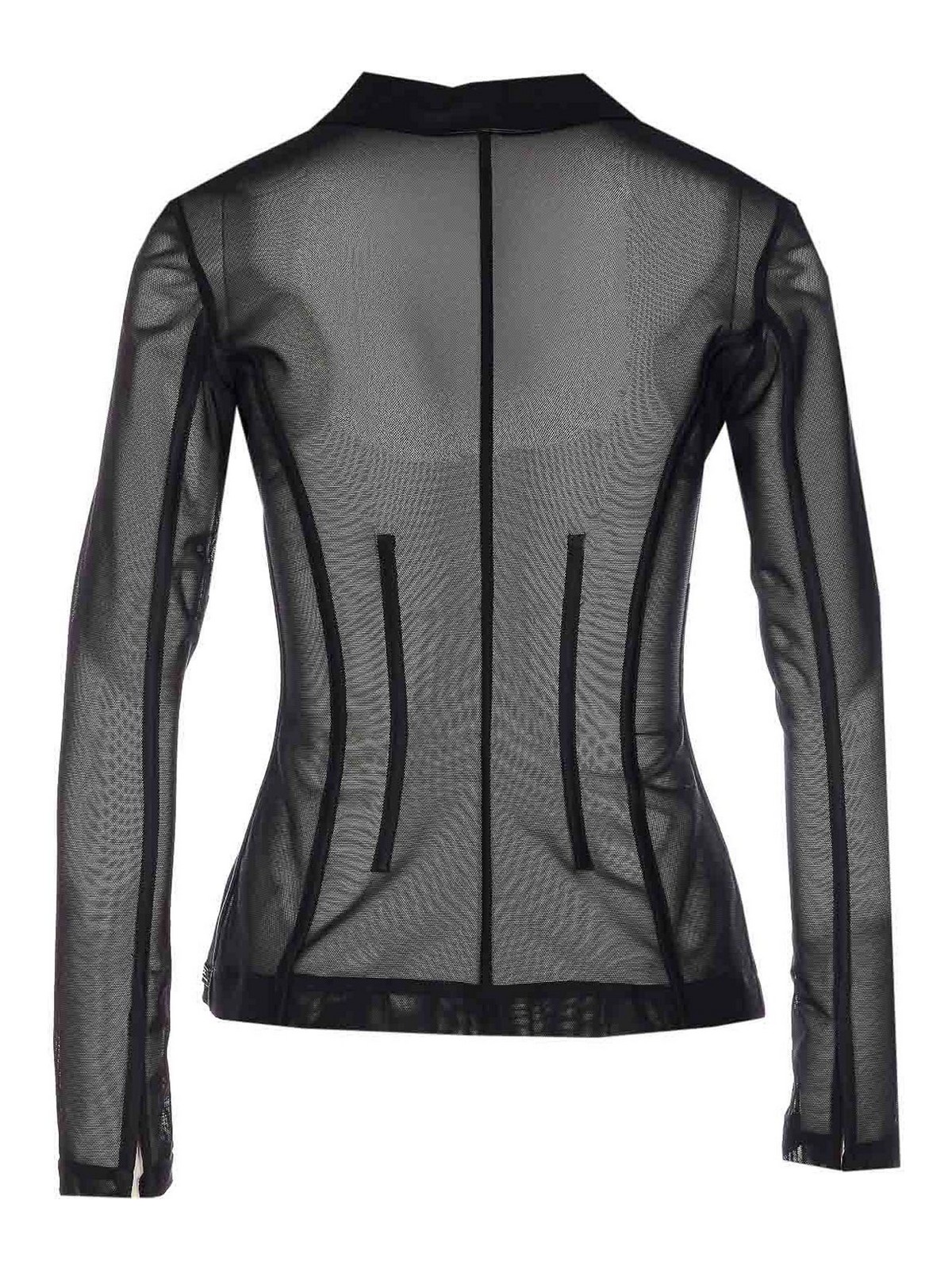 Black Bustier Transparent Jacket GI13452E2110 (Elisabetta Franchi / カジュアルジャケット ) | Elisabetta Franchi (エリザベッタ フランキ)(1)