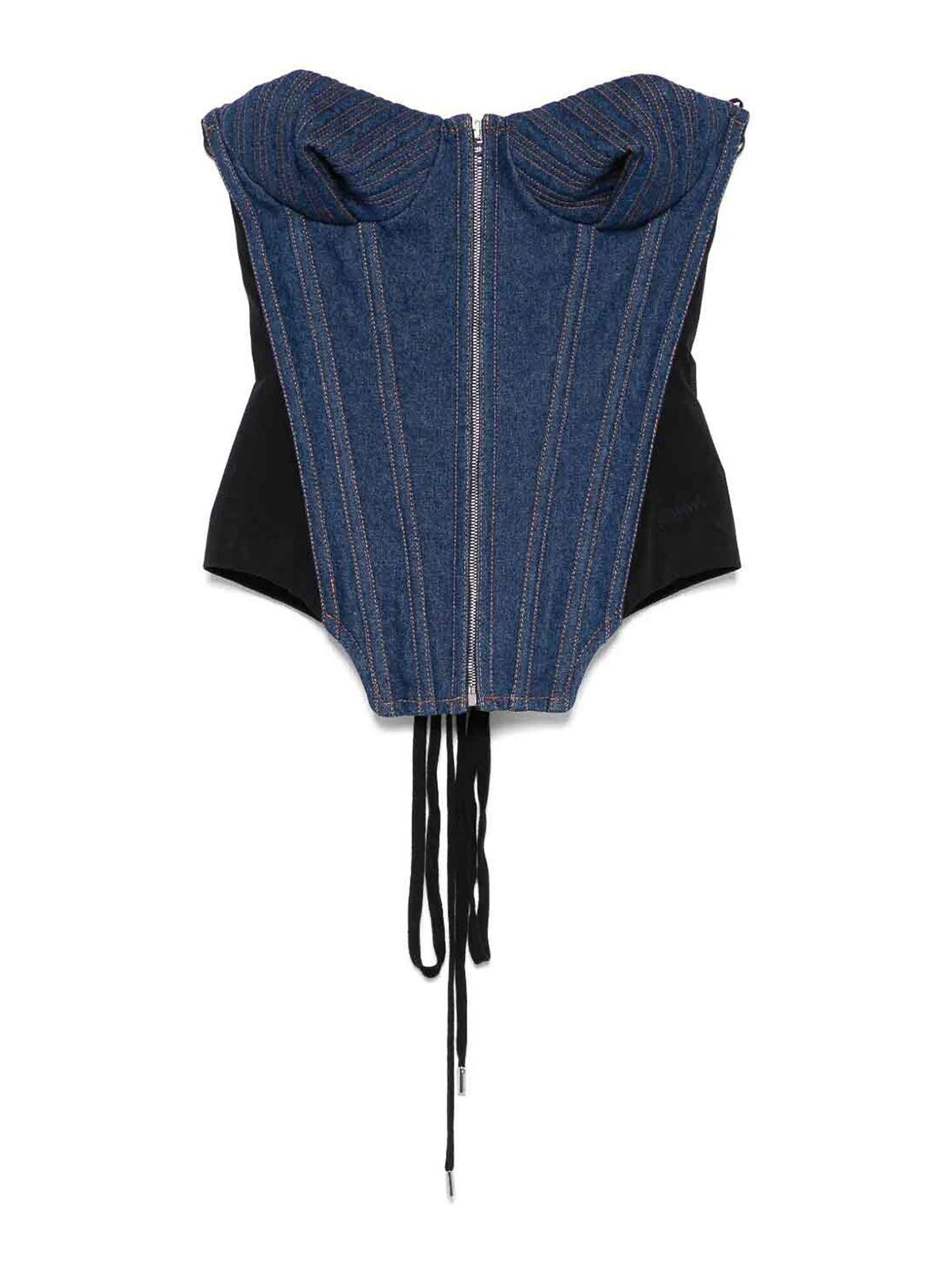 Denim Corset With Mesh Detail 2533FST022D01555005500 (Jean Paul GAULTIER / タンクトップ・キャミソール ) | Jean Paul GAULTIER (ジャンポール ゴルチエ)