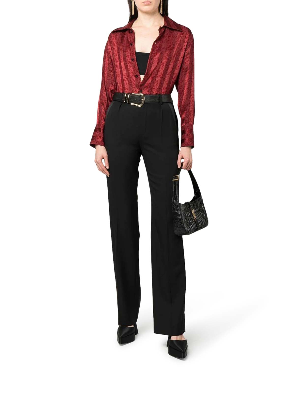 High-Waisted Straight-Leg Trousers 718838Y512W1000 (Saint Laurent / パンツ ) | Saint Laurent (サンローラン)(1)