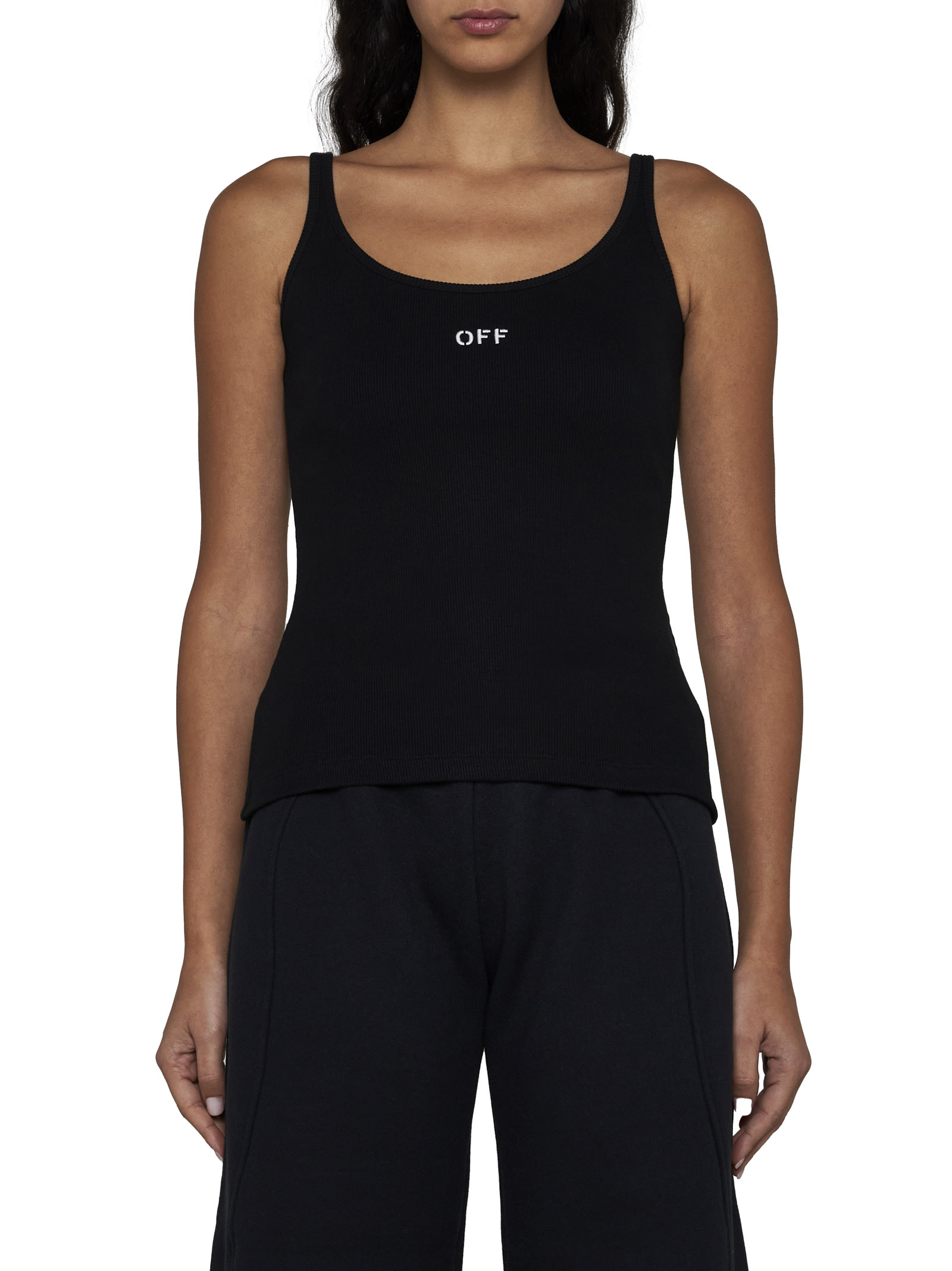 Off White T-shirts and Polos Black OWAD072C99JER0021001 (Off-White / タンクトップ・キャミソール ) | Off-White (オフホワイト)(2)