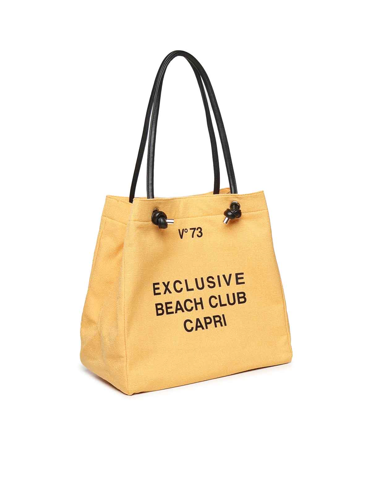 Beach Club Shopping Bag 73BS92701BEACHCLUBGIALLONERO (V°73 / トートバッグ ) | V°73 (ヴィ セッタンタトレ)(2)