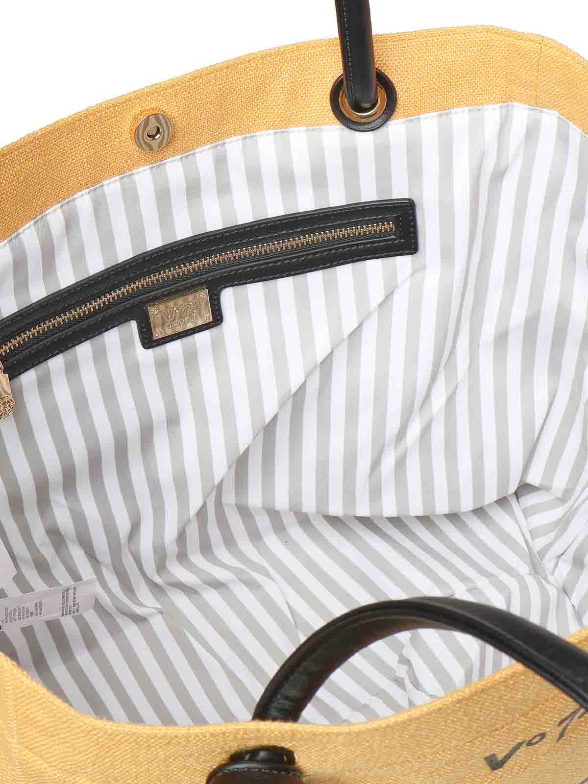 Beach Club Shopping Bag 73BS92701BEACHCLUBGIALLONERO (V°73 / トートバッグ ) | V°73 (ヴィ セッタンタトレ)(3)