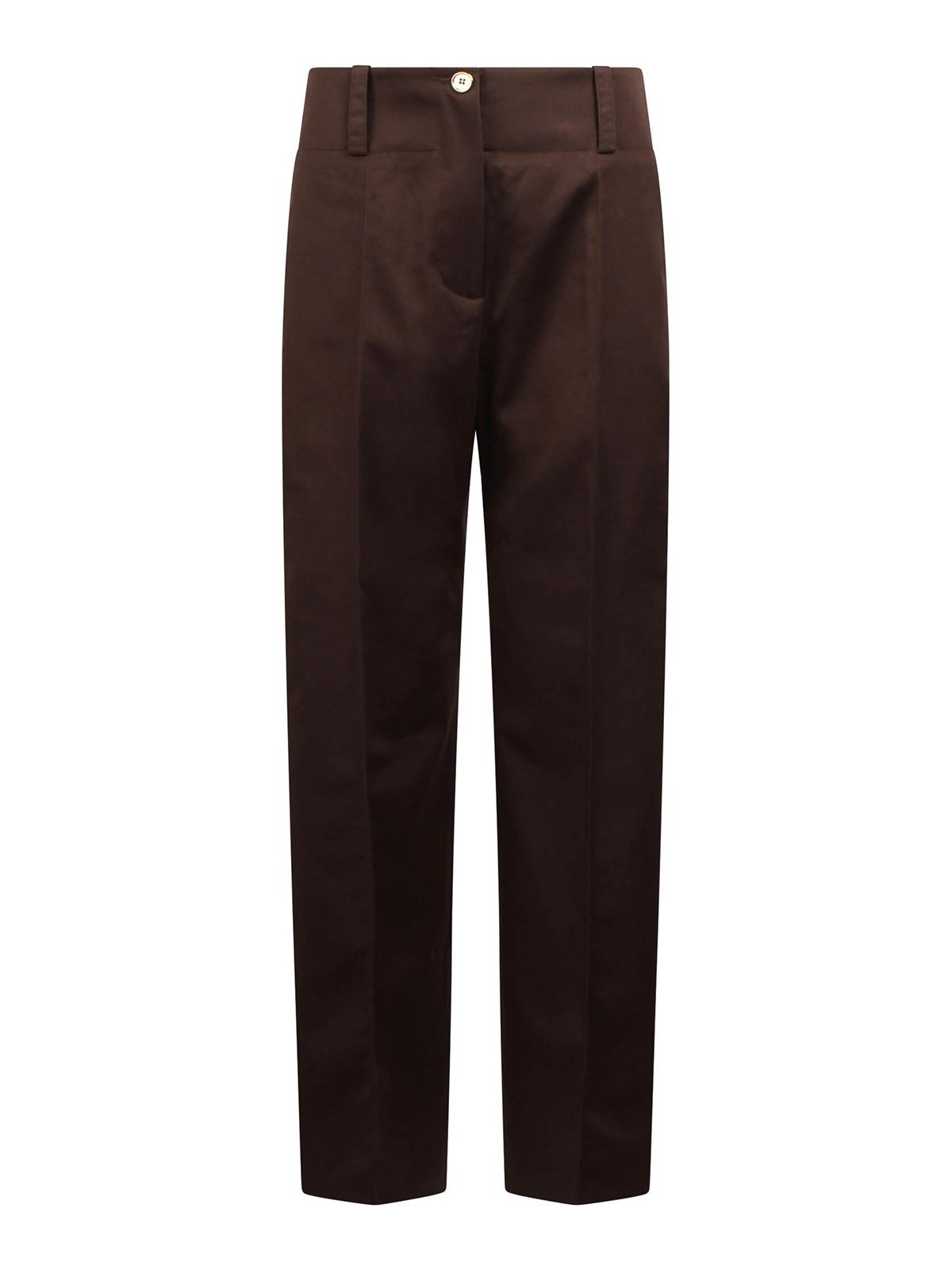Trousers with large belt in organic gabardine TR0450074808B (Patou / パンツ ) | Patou (パトゥ)