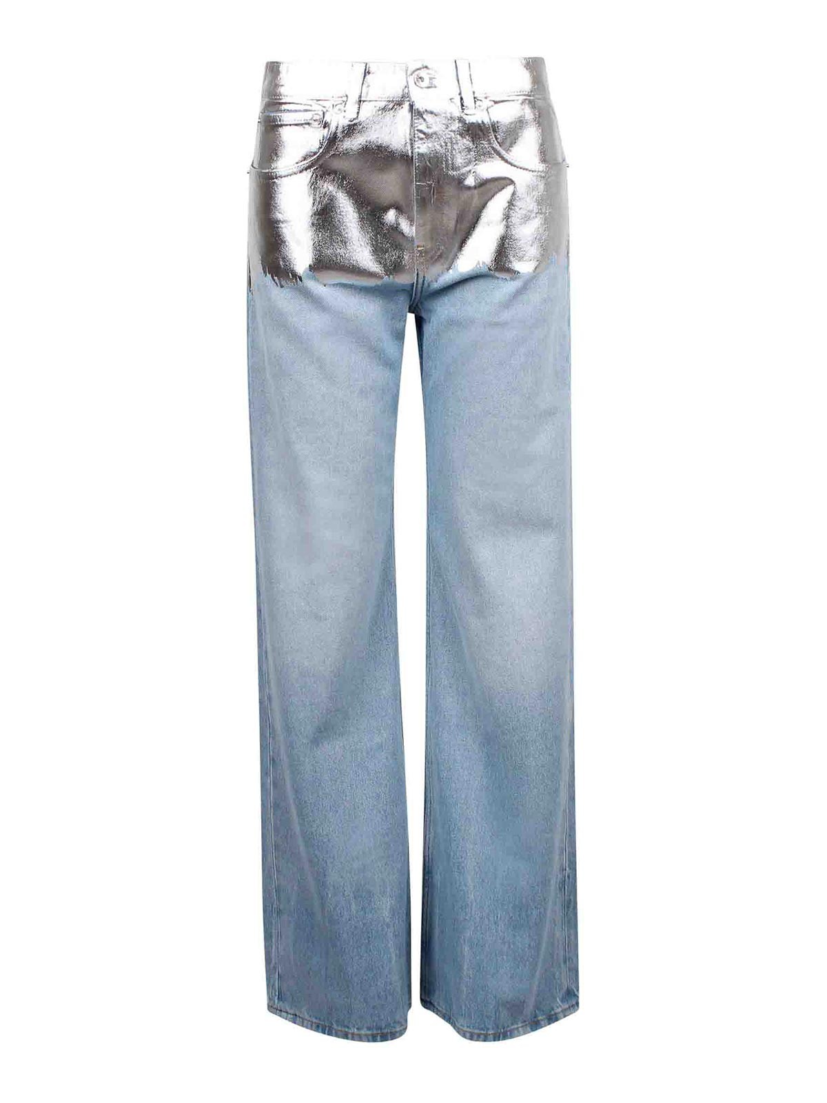 Wide jeans with silver detail 25ECPA040CO0524P458 (Rabanne / ジーンズ ) | Rabanne (ラバンヌ)
