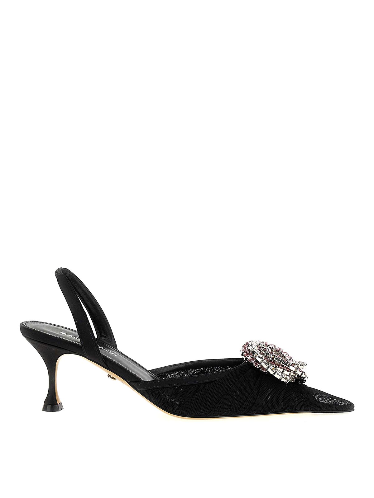サンダル・ミュール MACH & MACH 'Galaxy' slingback (R25S086710X18BLKCP BLACK) MACH & MACH Galaxy Mesh Crystal Slingback Pumps | Neiman Marcus
