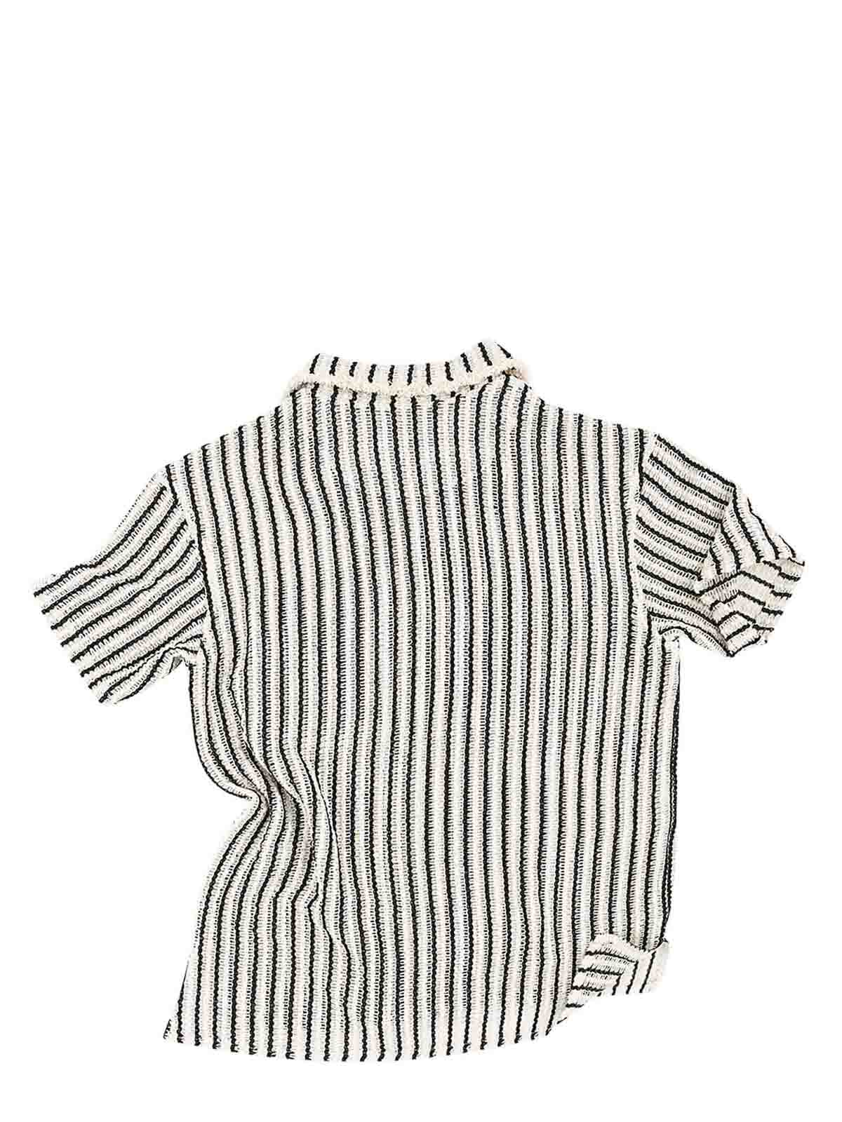 Ecru Striped Openwork Knit Bowling Shirt ATB1235MECR (Andersson Bell / シャツ・ブラウス ) | Andersson Bell (アンダーソン ベル)(1)