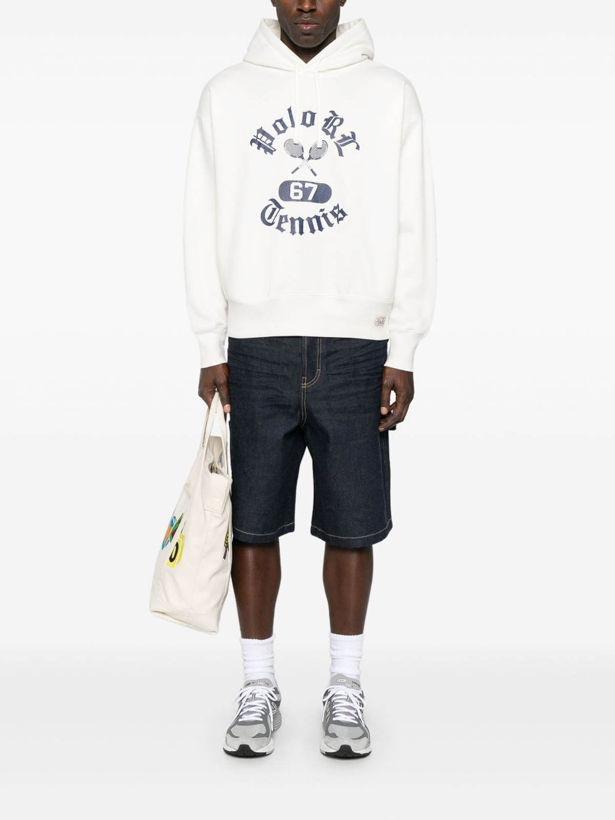 White Cotton Blend Vintage-Fit Hoodie 710964974001 (Polo Ralph Lauren / スウェット・フーディー ) | Polo Ralph Lauren (ポロ ラルフ ローレン)(1)