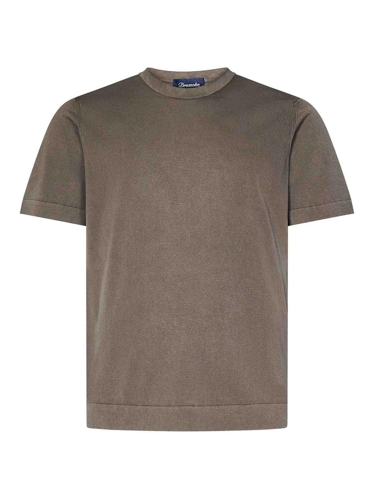 Mud-Colored Crew Neck T-Shirt D0GF100575 (Drumohr / Tシャツ・カットソー ) | Drumohr (ドルモア)