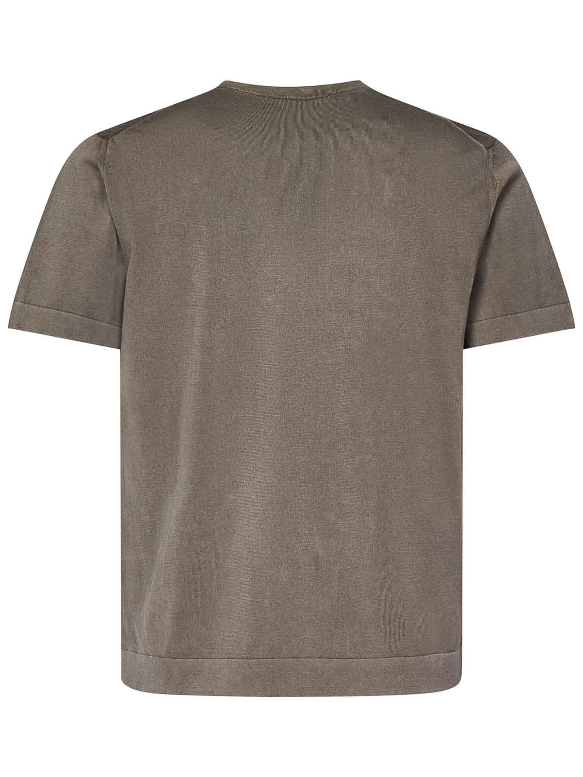 Mud-Colored Crew Neck T-Shirt D0GF100575 (Drumohr / Tシャツ・カットソー ) | Drumohr (ドルモア)(1)