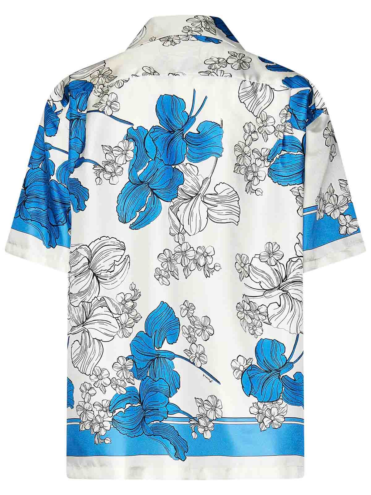 Blue Silk Satin Bowling Shirt D381192N846 (P.A.R.O.S.H. / シャツ・ブラウス ) | P.A.R.O.S.H. (パロッシュ)(1)