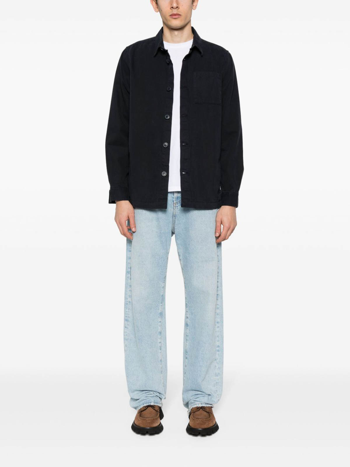 Blue Cotton Shirt With Pocket MOS0281NY91 (Barbour / シャツ・ブラウス ) | Barbour (バブアー)(2)