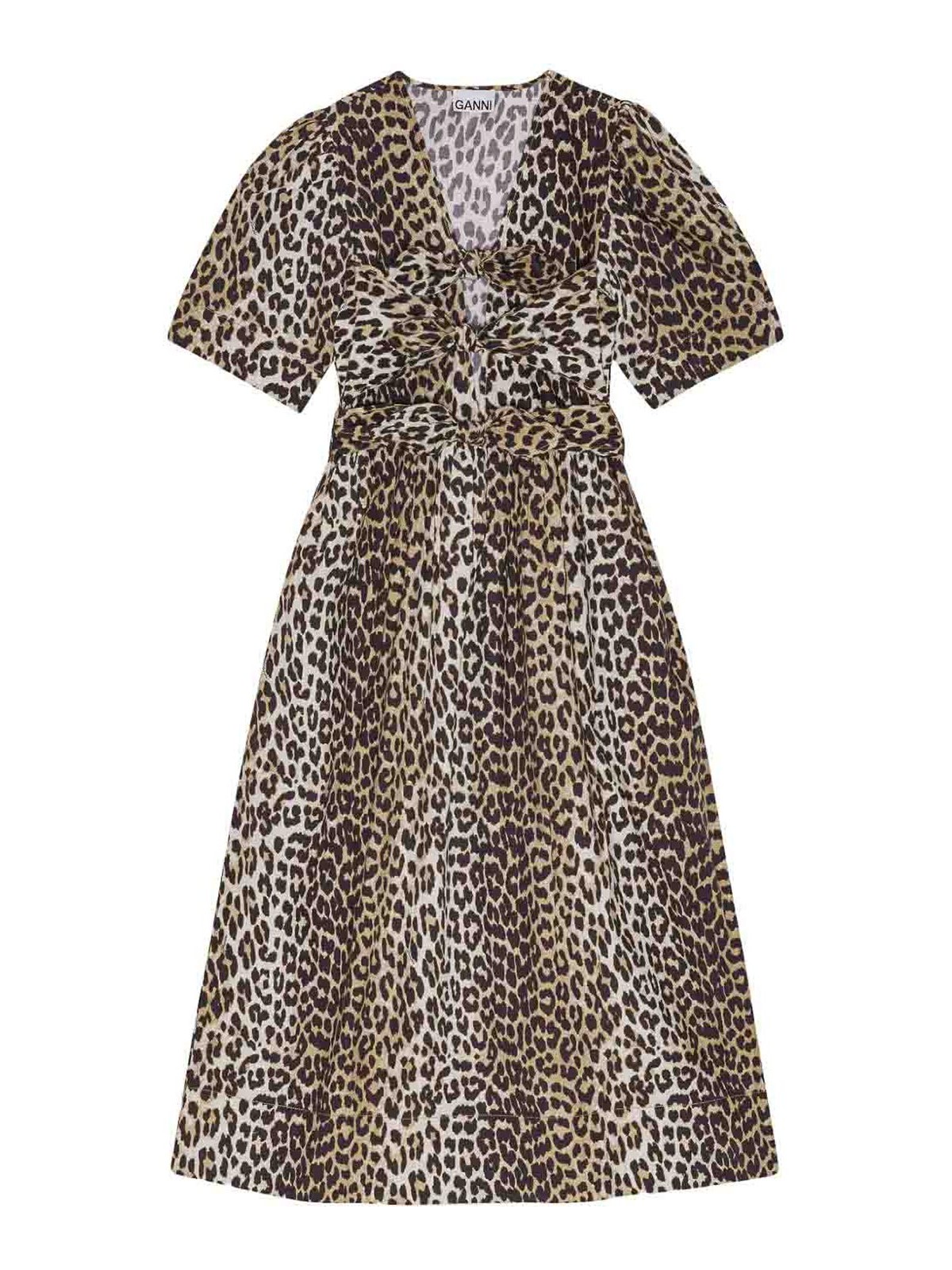 Midi dress with printing W0373943LEOPARD (GANNI / ワンピース・ドレス・オールインワン ) | GANNI (ガニー)