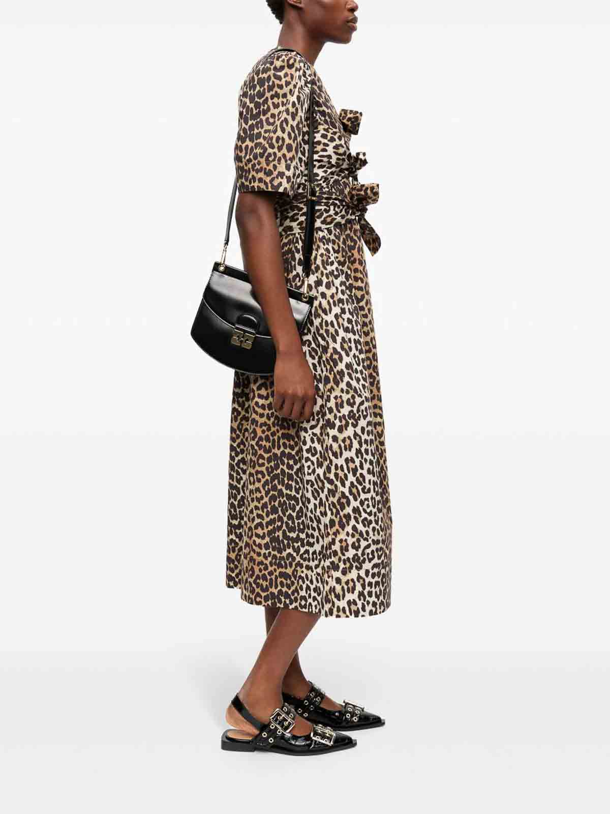 Midi dress with printing W0373943LEOPARD (GANNI / ワンピース・ドレス・オールインワン ) | GANNI (ガニー)(3)