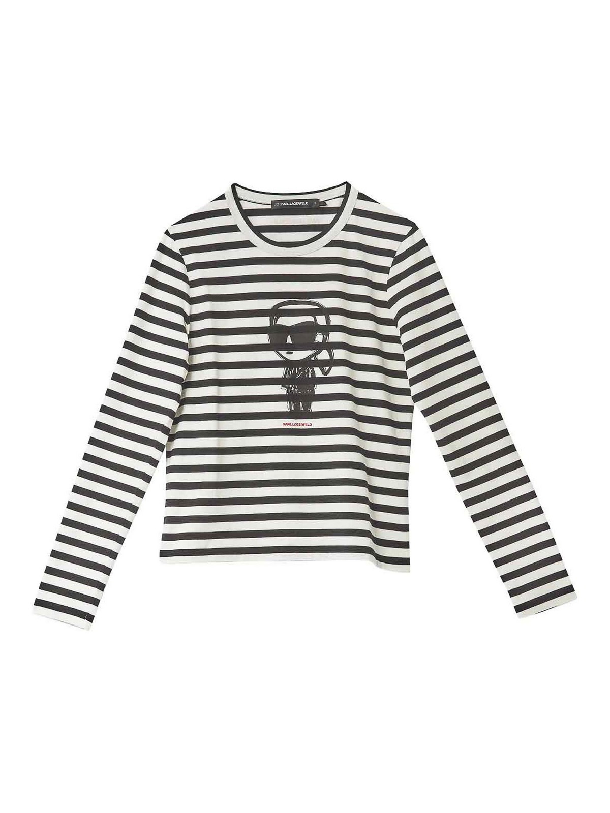 Ikon Print Stripe Lslv Top A1W171379335 (KARL LAGERFELD / Tシャツ・カットソー ) | KARL LAGERFELD (カール・ラガーフェルド)