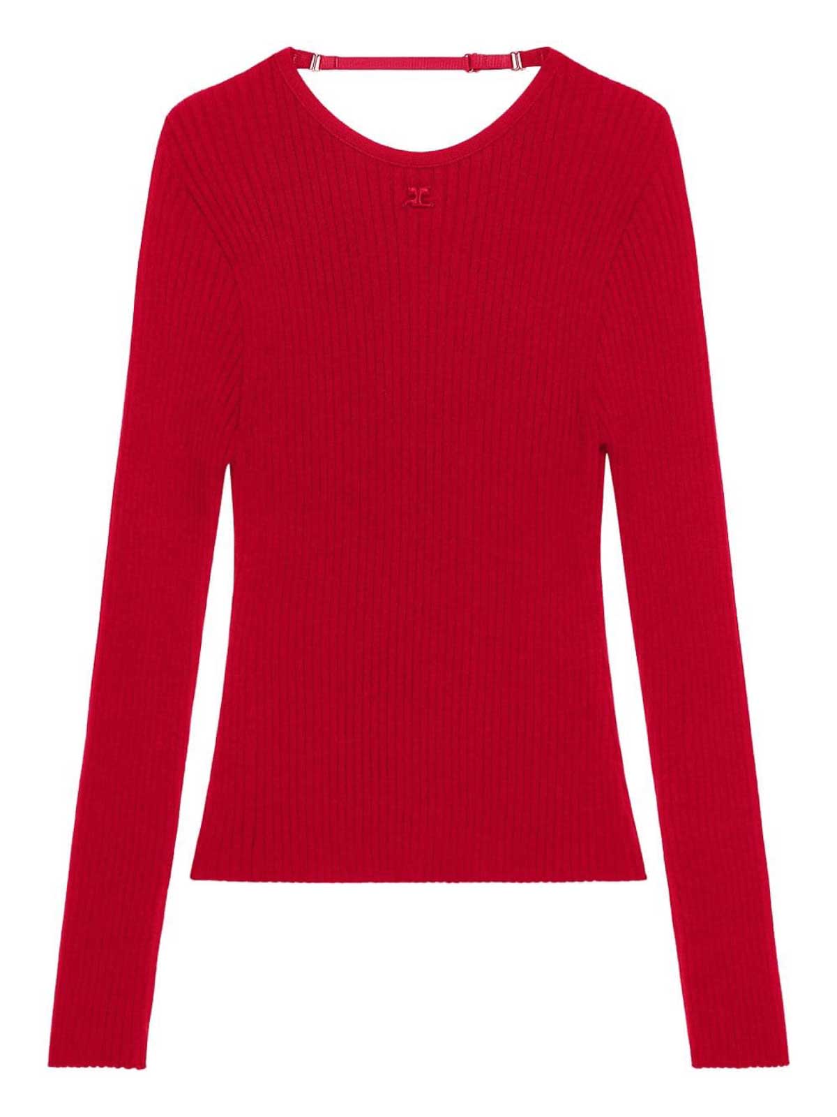 Lingerie Strap Rib Knit Sweater 125MPU105FI00014015 (Courrèges / ニット・セーター・カーディガン ) | Courrèges (クレージュ)(1)