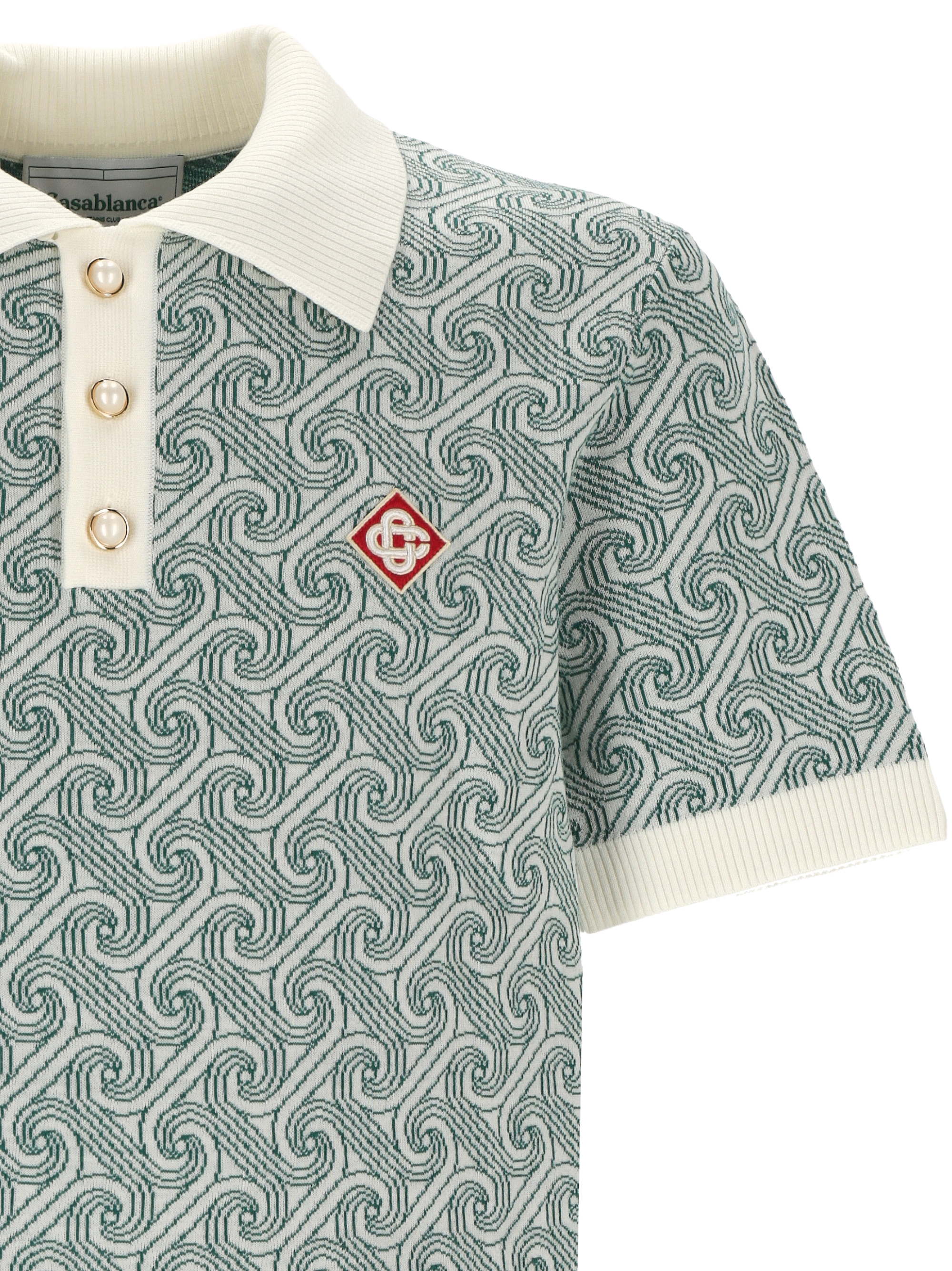 Casablanca T-shirts and Polos Light Blue MF24KW80701COLUMNMONOGRAM (Casablanca / ポロシャツ ) | Casablanca (カサブランカ)(1)