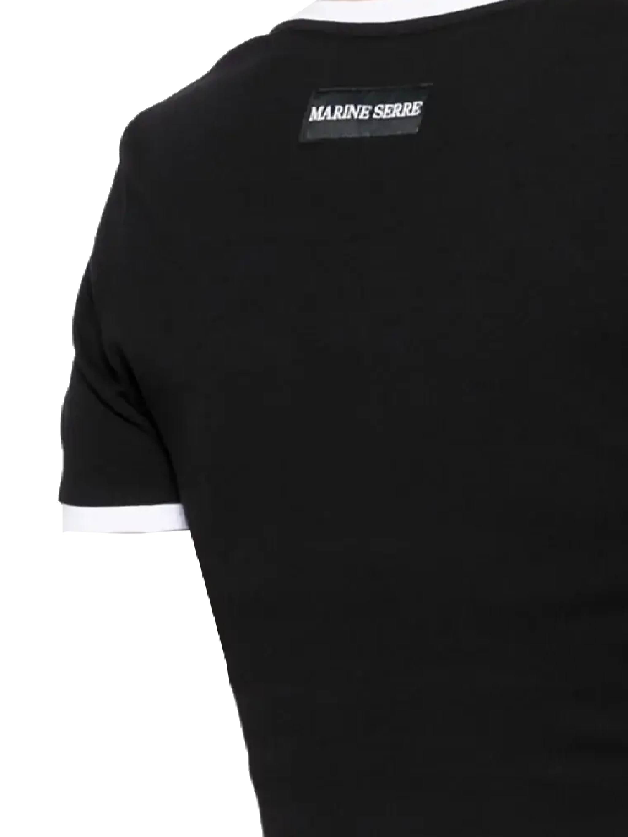 MARINE SERRE 売れ筋商品|||マリーン セル Tシャツ トップス レディース Tops Black MARINE SERRE Marine Serre マリーン セル Tシャツ Moon Logo