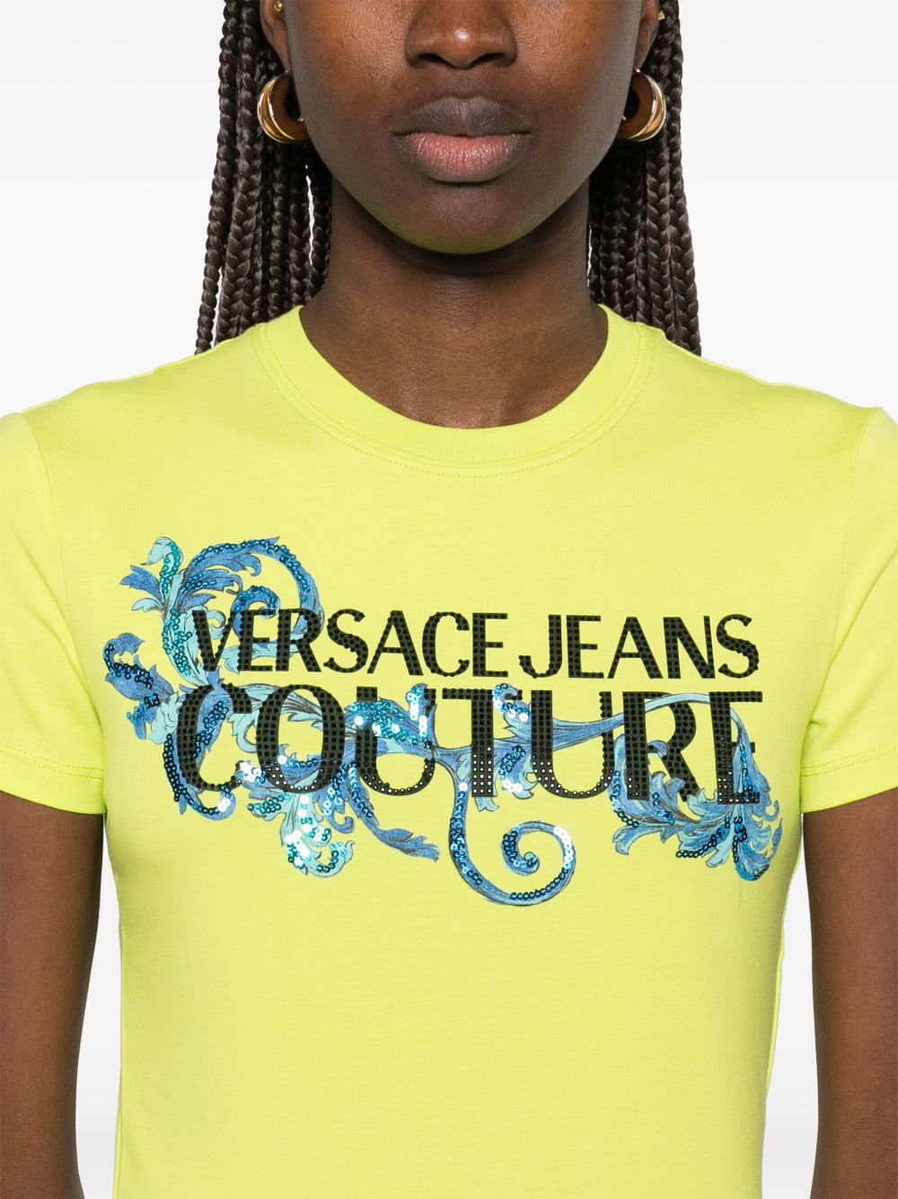 VERSACE JEANS COUTURE T-shirts and Polos Yellow 78HAHC05CJ02C166 (VERSACE JEANS COUTURE / Tシャツ・カットソー ) | VERSACE JEANS COUTURE (ヴェルサーチェ ジーンズ クチュール)(1)