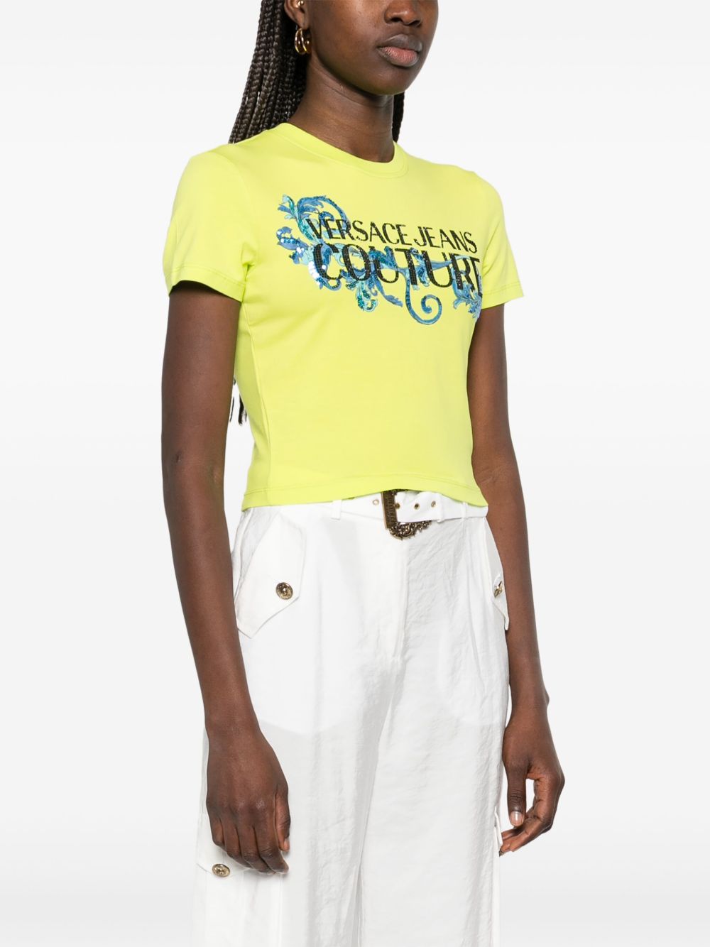 VERSACE JEANS COUTURE T-shirts and Polos Yellow 78HAHC05CJ02C166 (VERSACE JEANS COUTURE / Tシャツ・カットソー ) | VERSACE JEANS COUTURE (ヴェルサーチェ ジーンズ クチュール)(4)