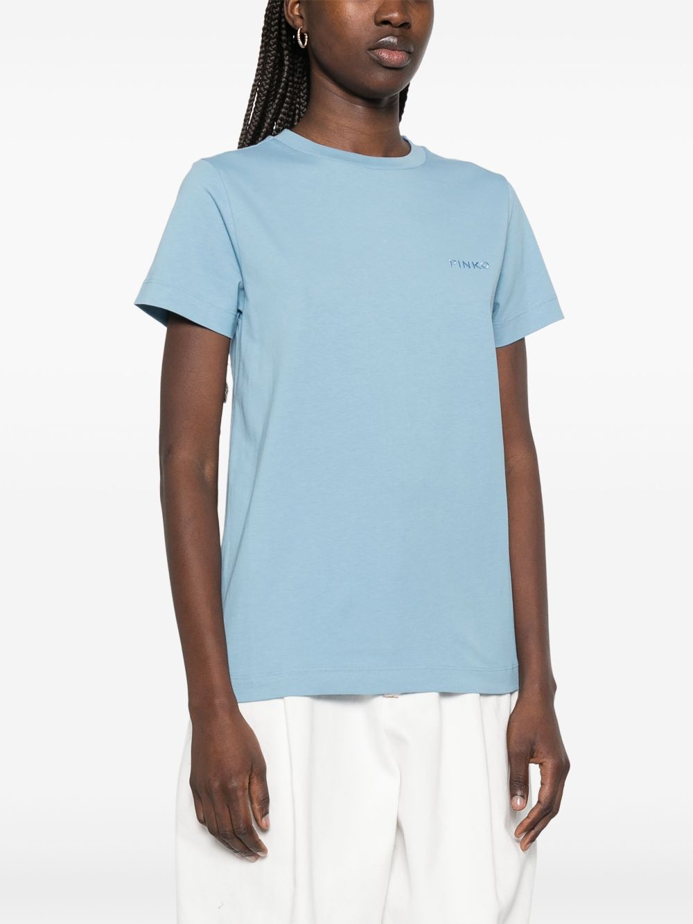 Pinko T-shirts and Polos Light Blue 101752A2HNSTARTE63 (PINKO / Tシャツ・カットソー ) | PINKO (ピンコ)(1)