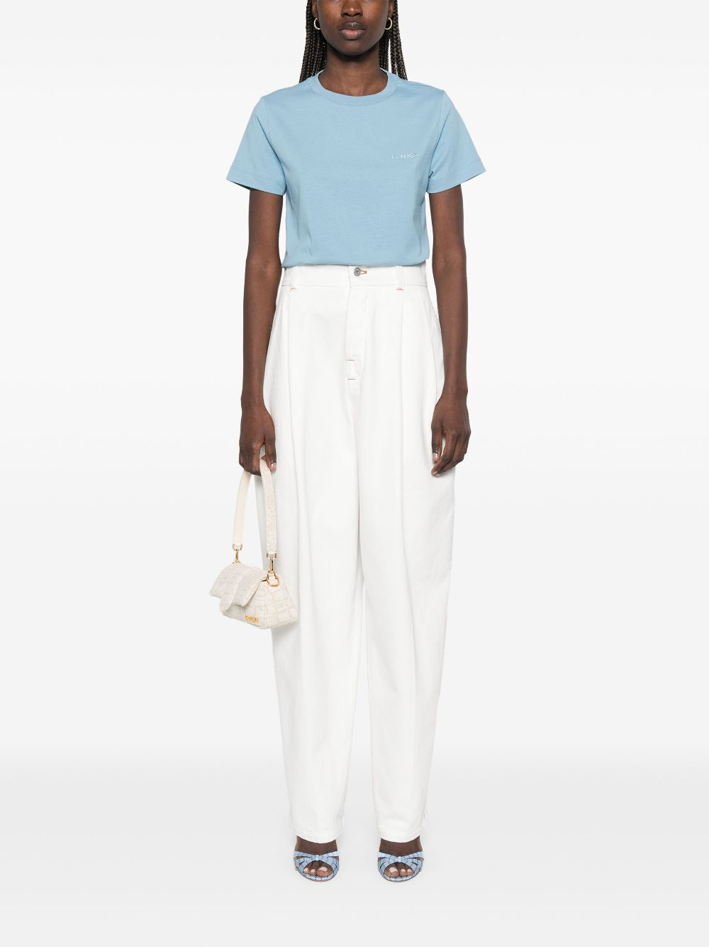 Pinko T-shirts and Polos Light Blue 101752A2HNSTARTE63 (PINKO / Tシャツ・カットソー ) | PINKO (ピンコ)(4)