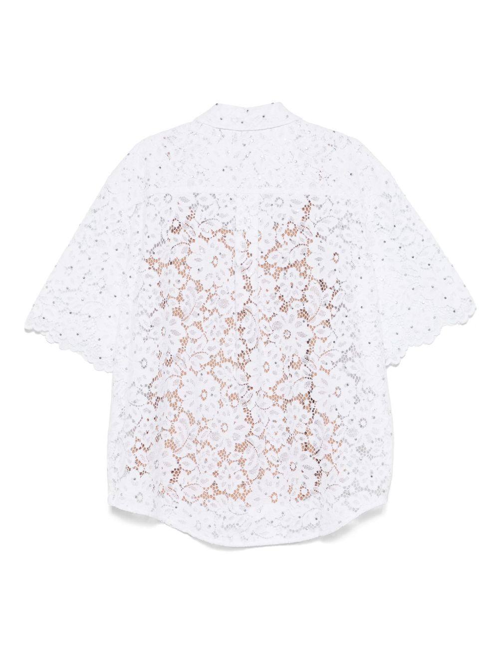 Tシャツ・カットソー Michael Kors SS25 (MS540SXGTA 100WHITE) Studded Corded Floral Lace Shirt | Michael Kors Canada [CA]