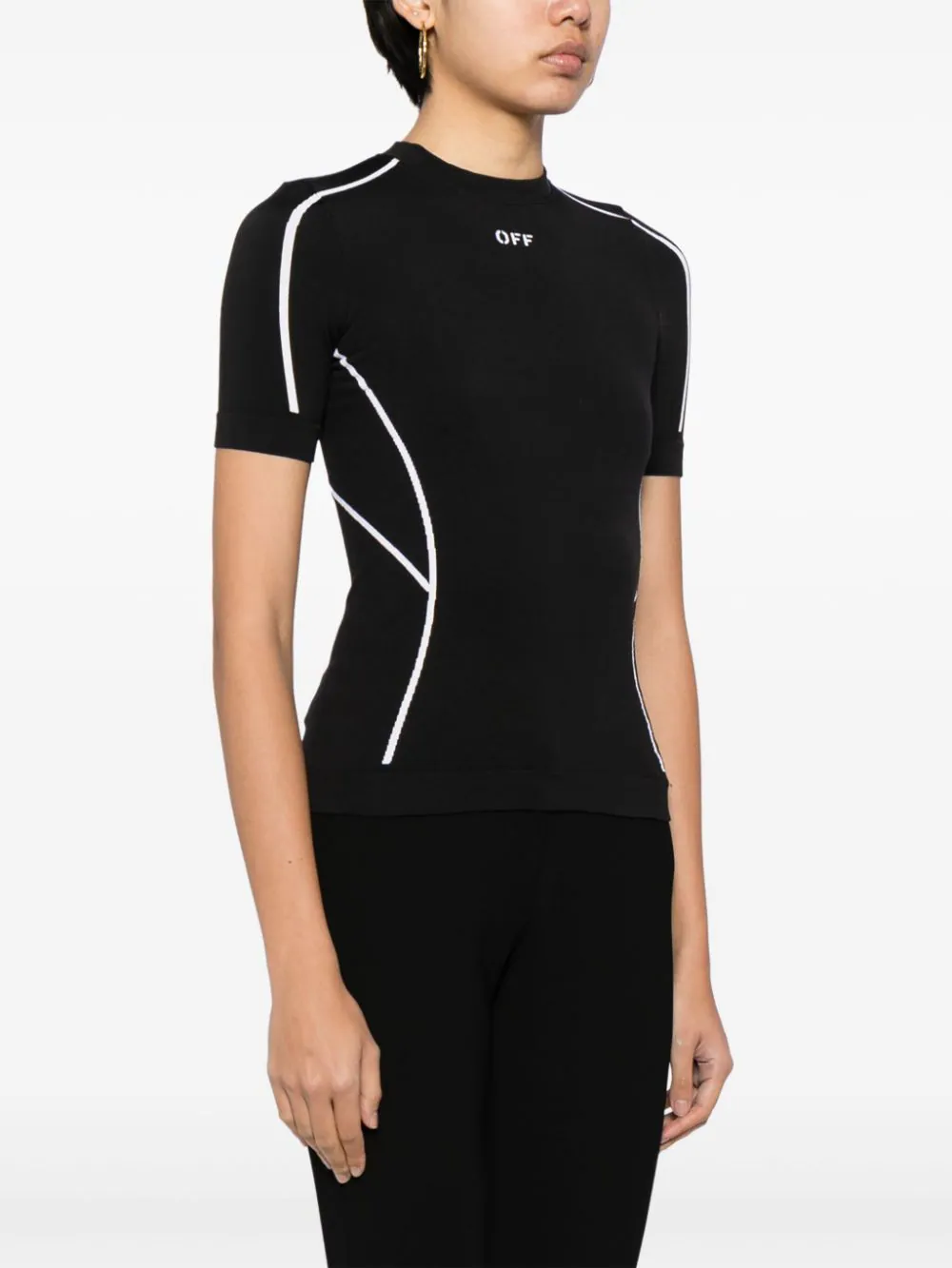 Off-White T-shirts and Polos Black OWVA047S24KNI0011001 (Off-White / Tシャツ・カットソー ) | Off-White (オフホワイト)(2)